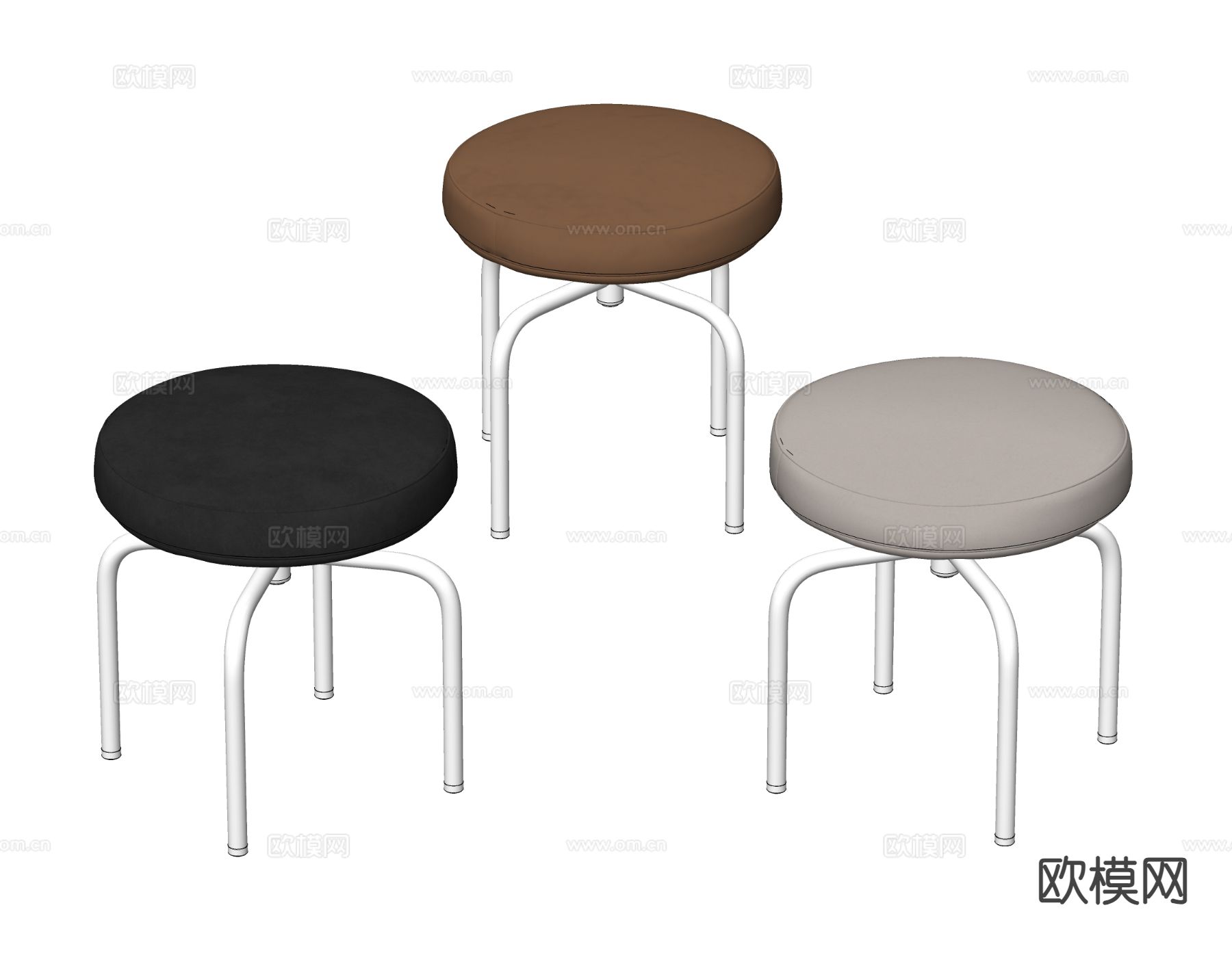 Cassina 现代矮凳 换鞋凳su模型下载（渲染图1）