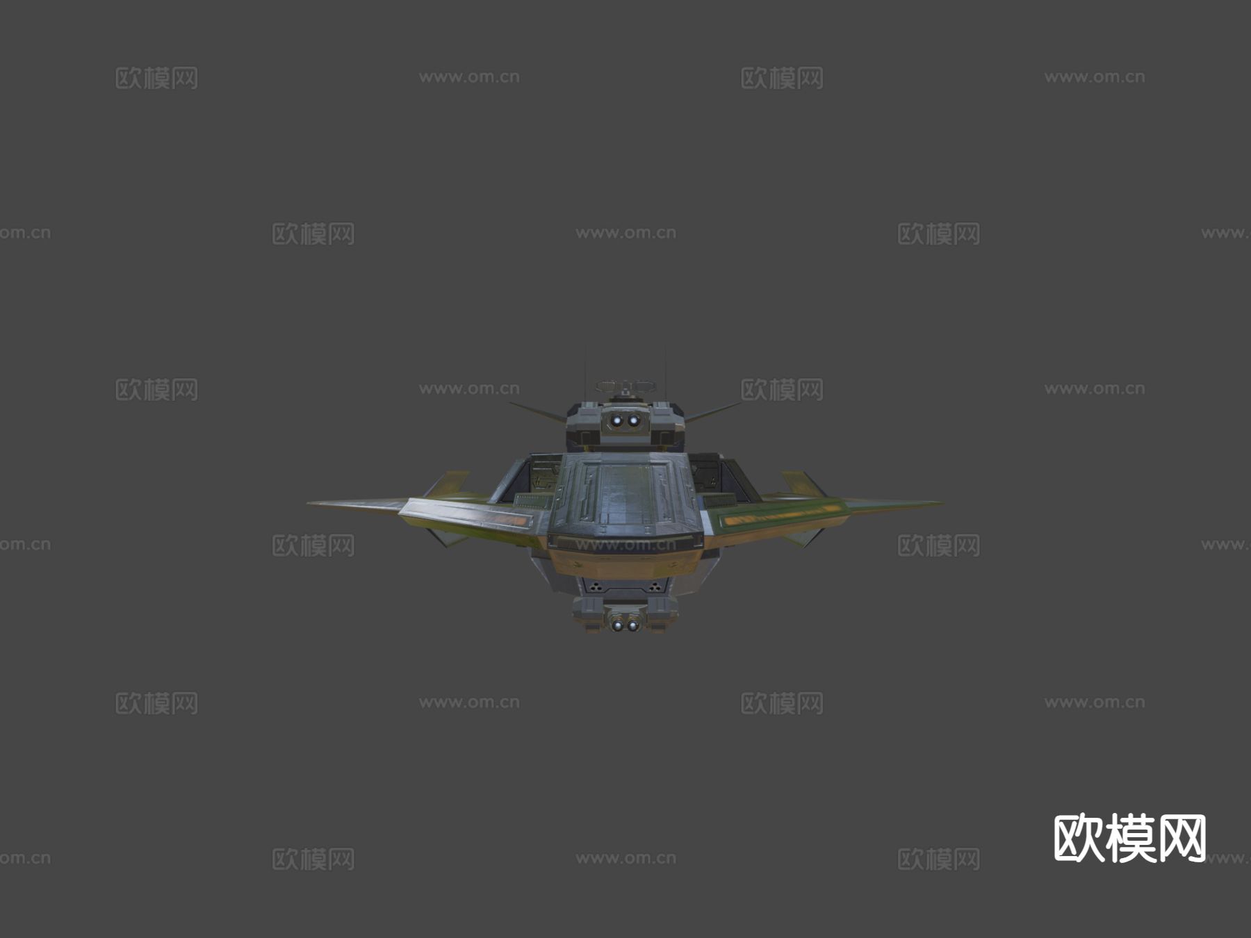 科幻护卫舰su模型下载（渲染图4）