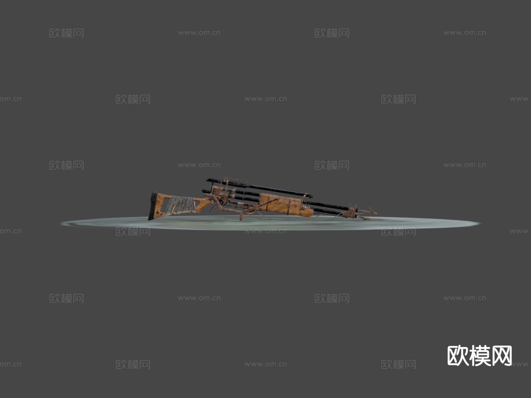 蒸汽朋克鱼叉枪su模型下载（渲染图4）