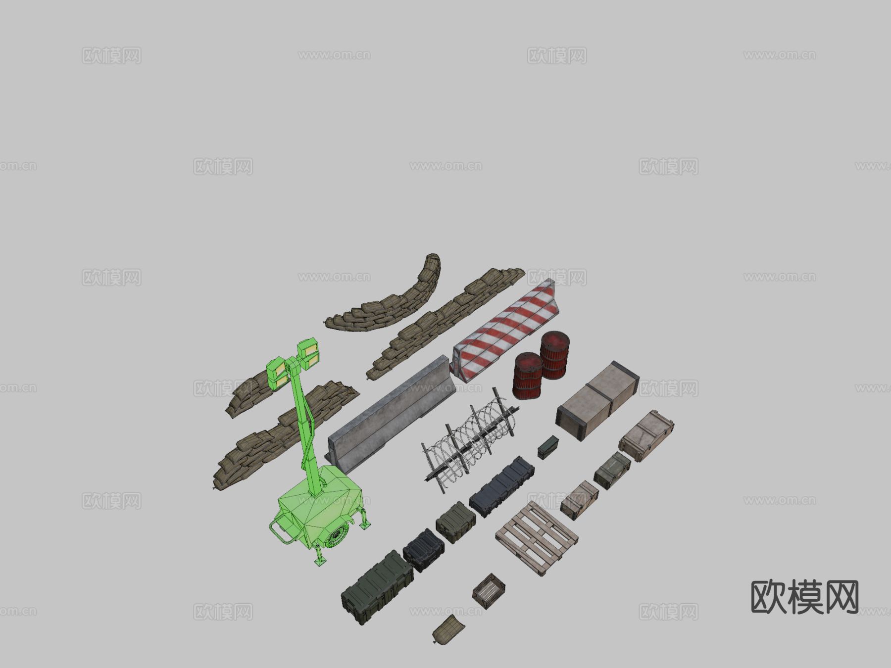 军事游戏资产包su模型下载（渲染图3）