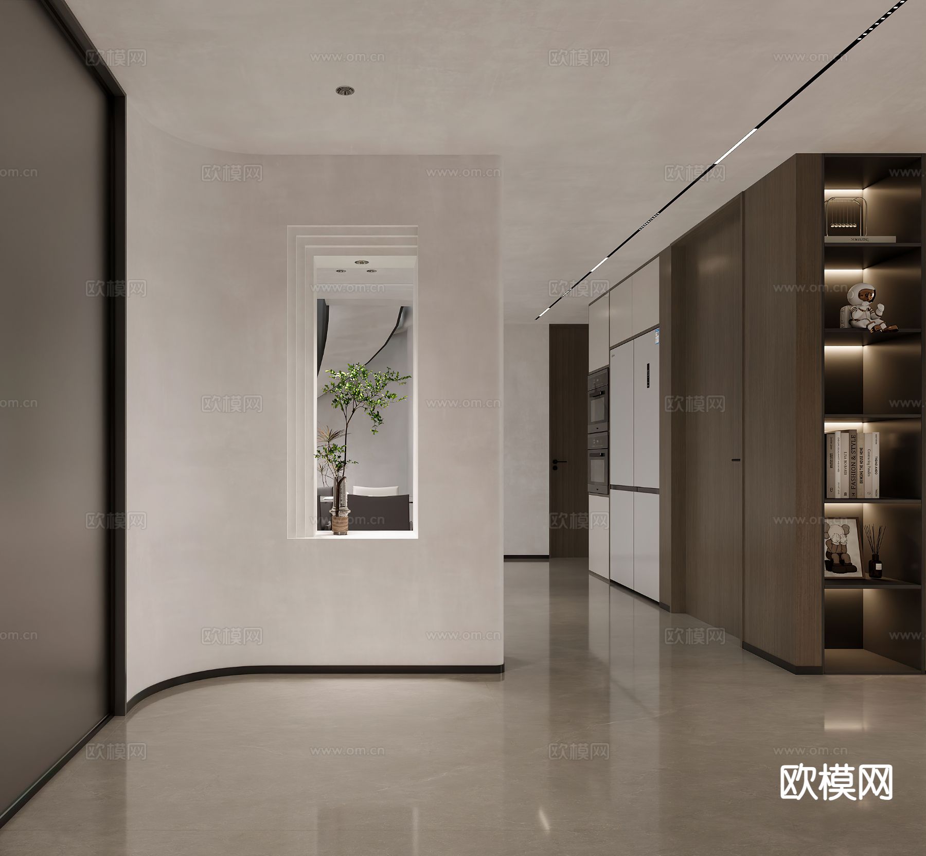 现代玄关隔断3d模型下载