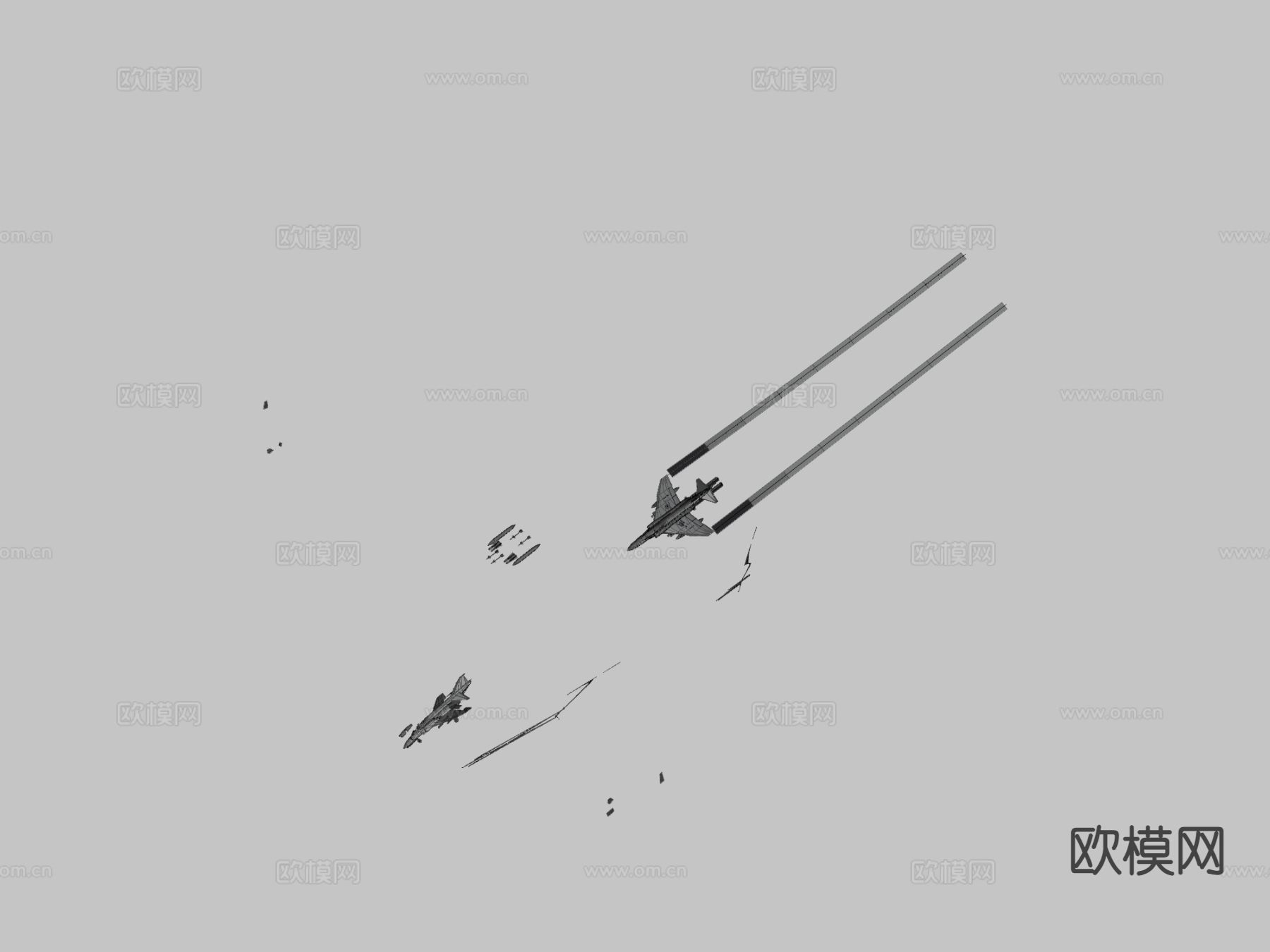 魅影战斗机 轰炸机su模型下载（渲染图2）