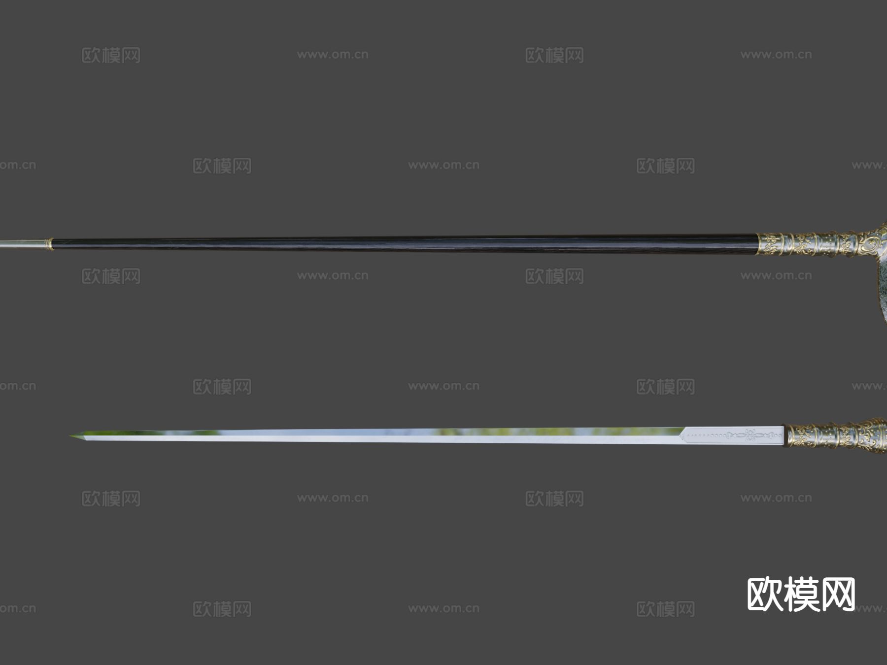 维多利亚手杖剑su模型下载（渲染图6）