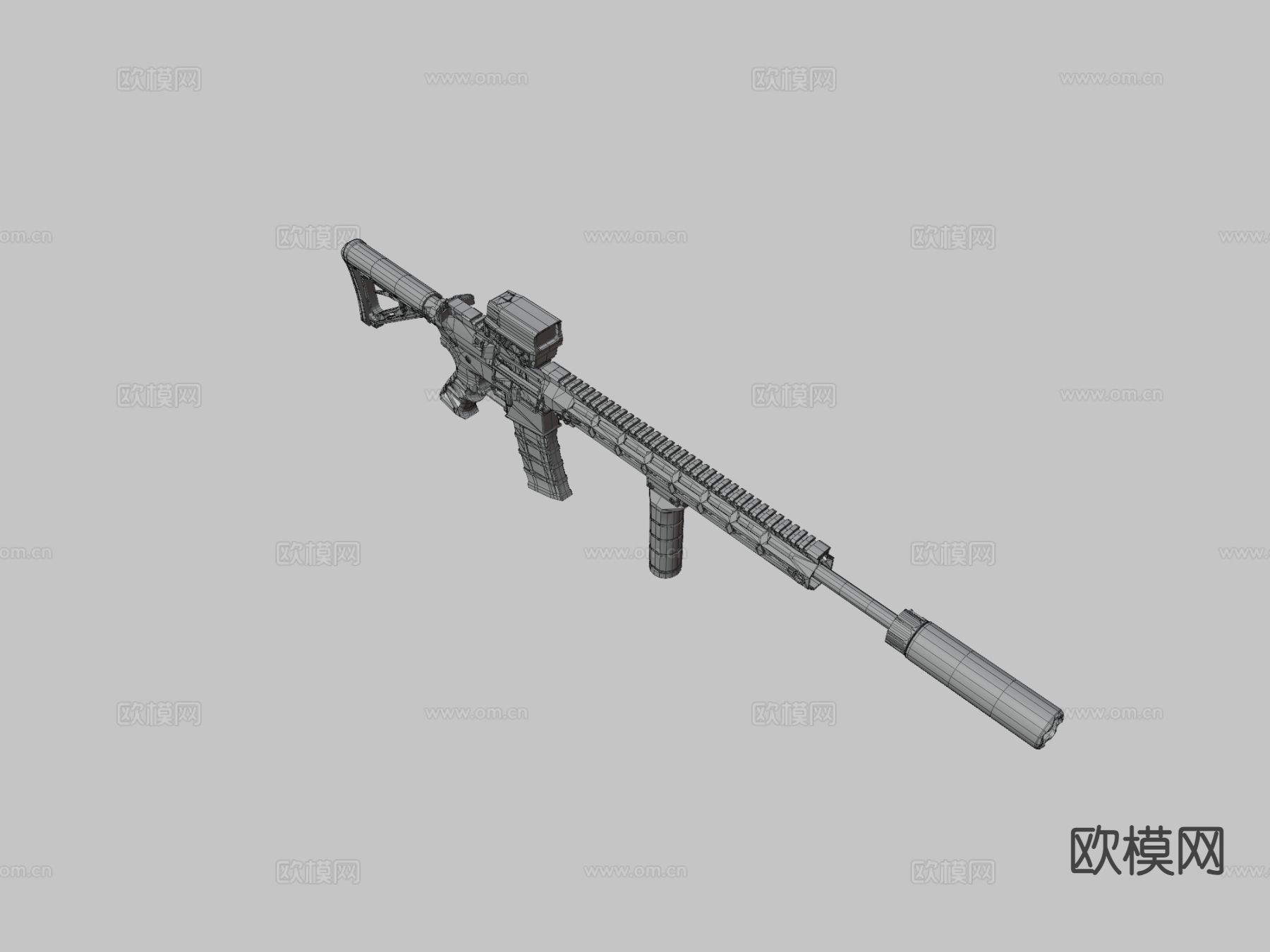 定制步枪su模型下载（渲染图4）
