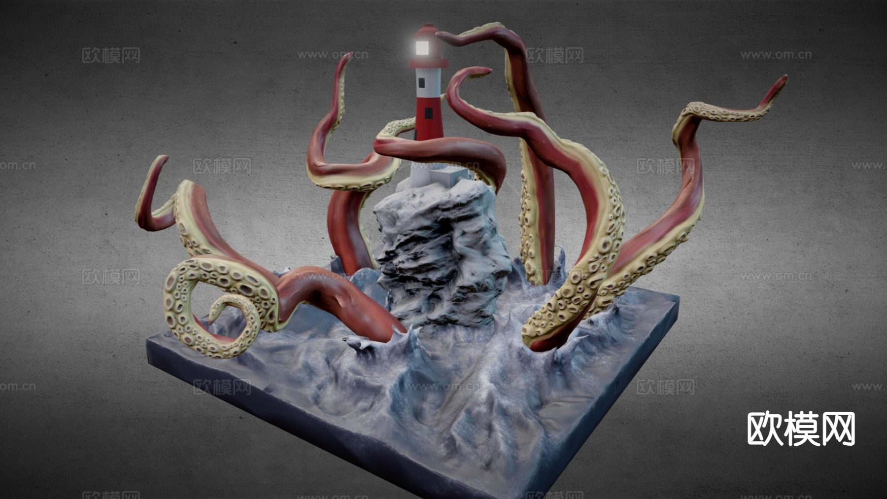 陆战队雕塑 动漫雕塑su模型下载（渲染图2）