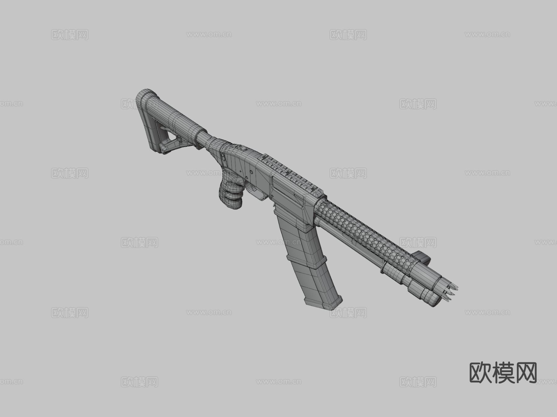 泵动式霰弹枪 枪支 枪械su模型下载（渲染图3）