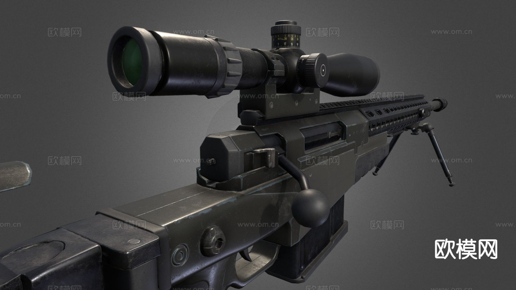 狙击步枪su模型下载（渲染图3）