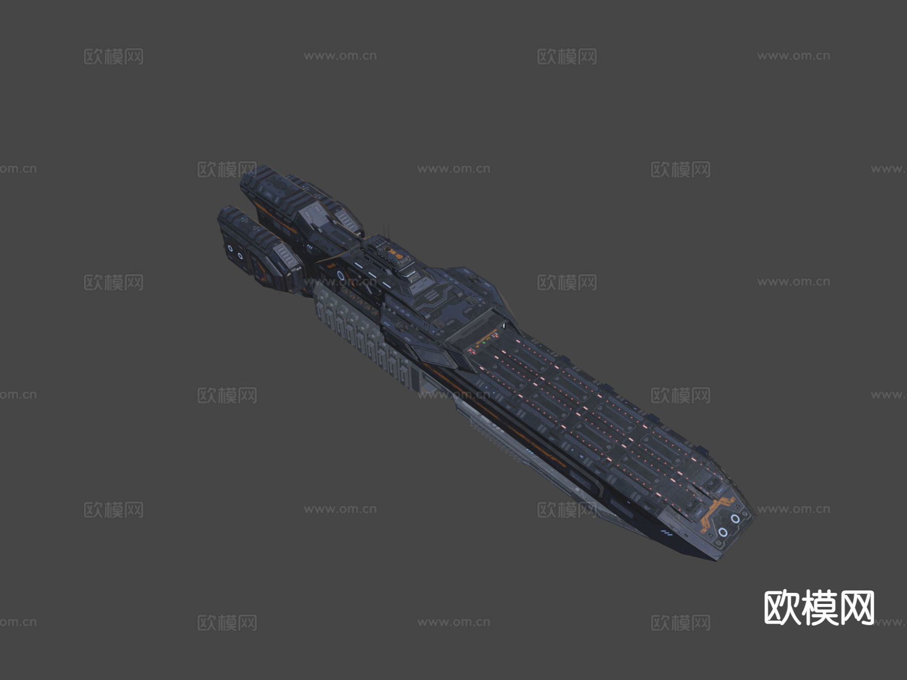科幻轻型航母勇者su模型下载（渲染图5）