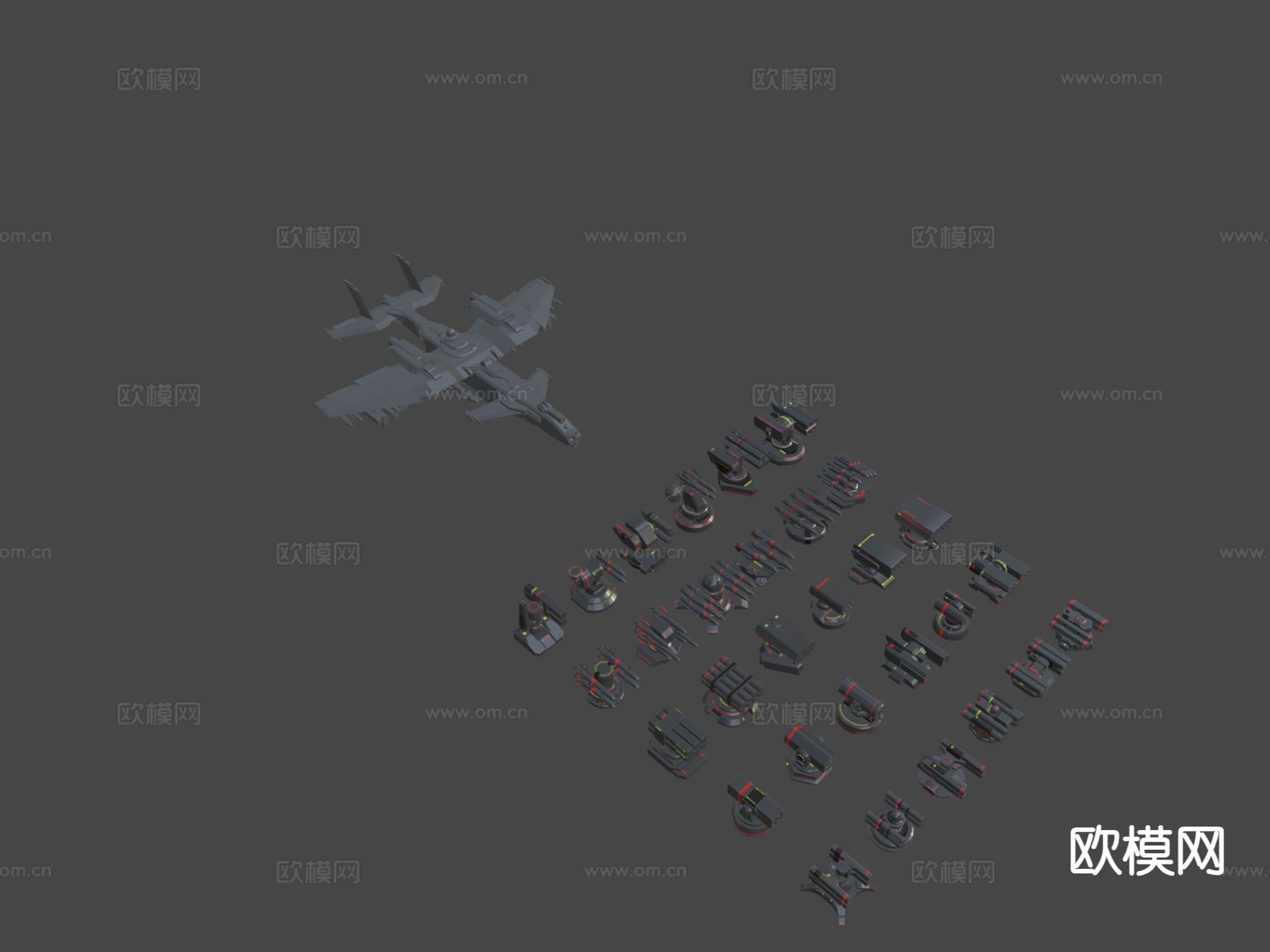导弹和火箭发射器包su模型下载（渲染图4）