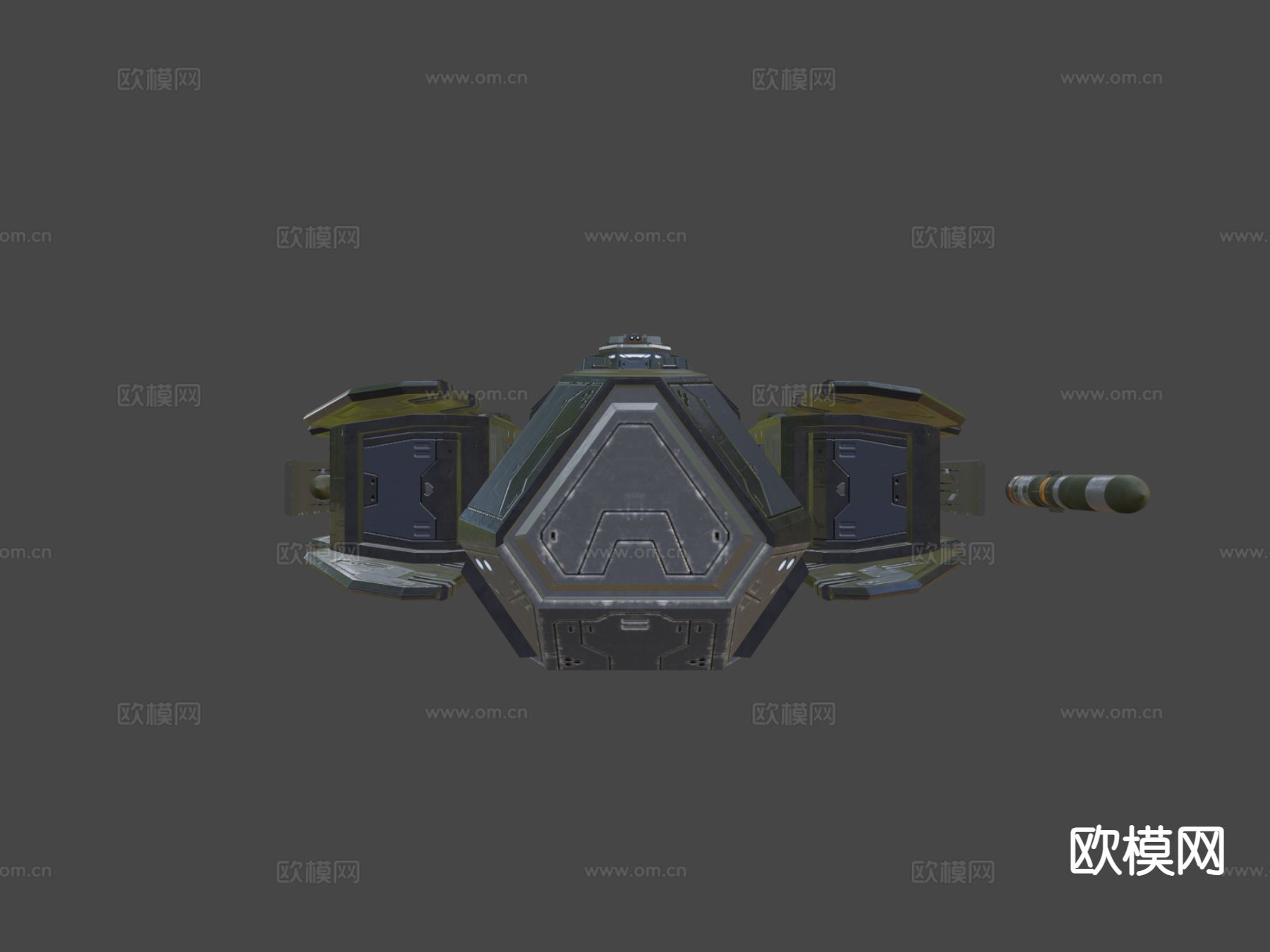 鱼雷护卫舰 宇宙飞船 飞行器su模型下载（渲染图4）