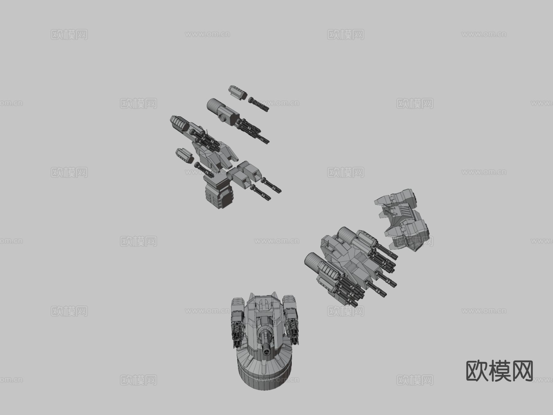 科幻炮塔su模型下载（渲染图4）