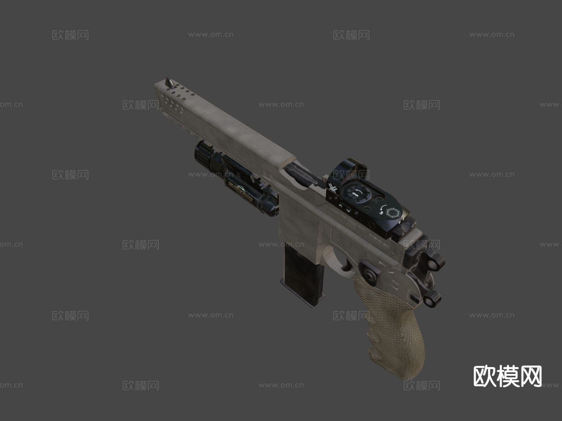 毛瑟沙地战术手枪su模型下载（渲染图4）