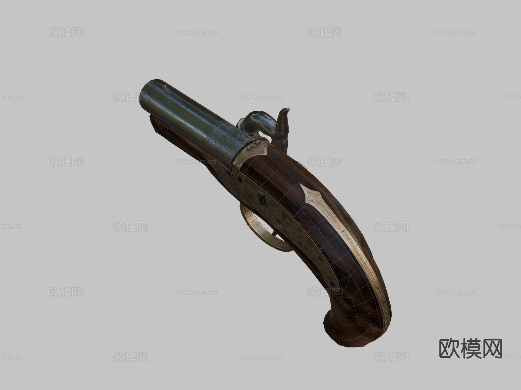 燧发枪su模型下载（渲染图1）
