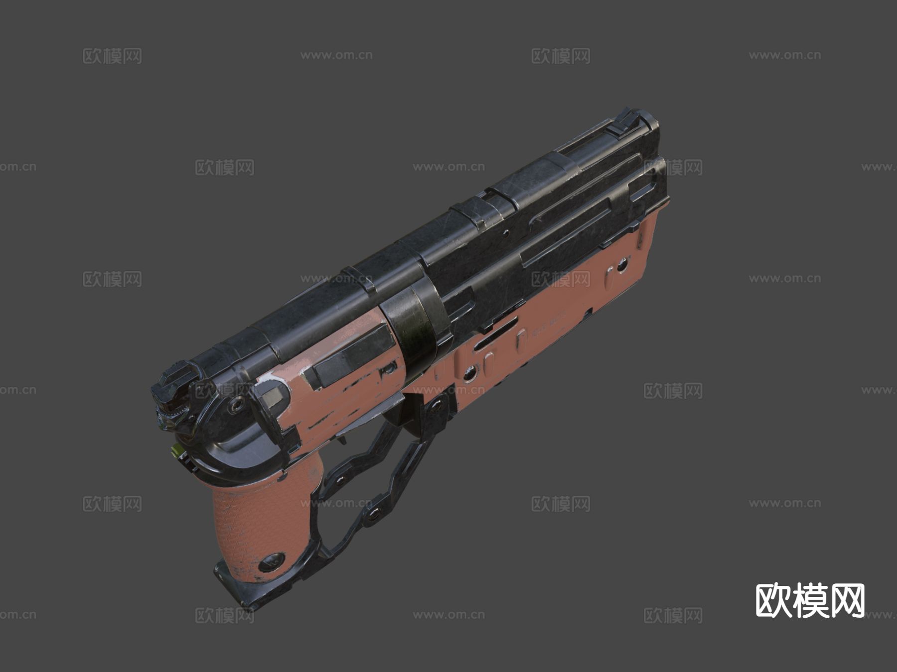 科幻手枪 枪支 枪械su模型下载（渲染图4）