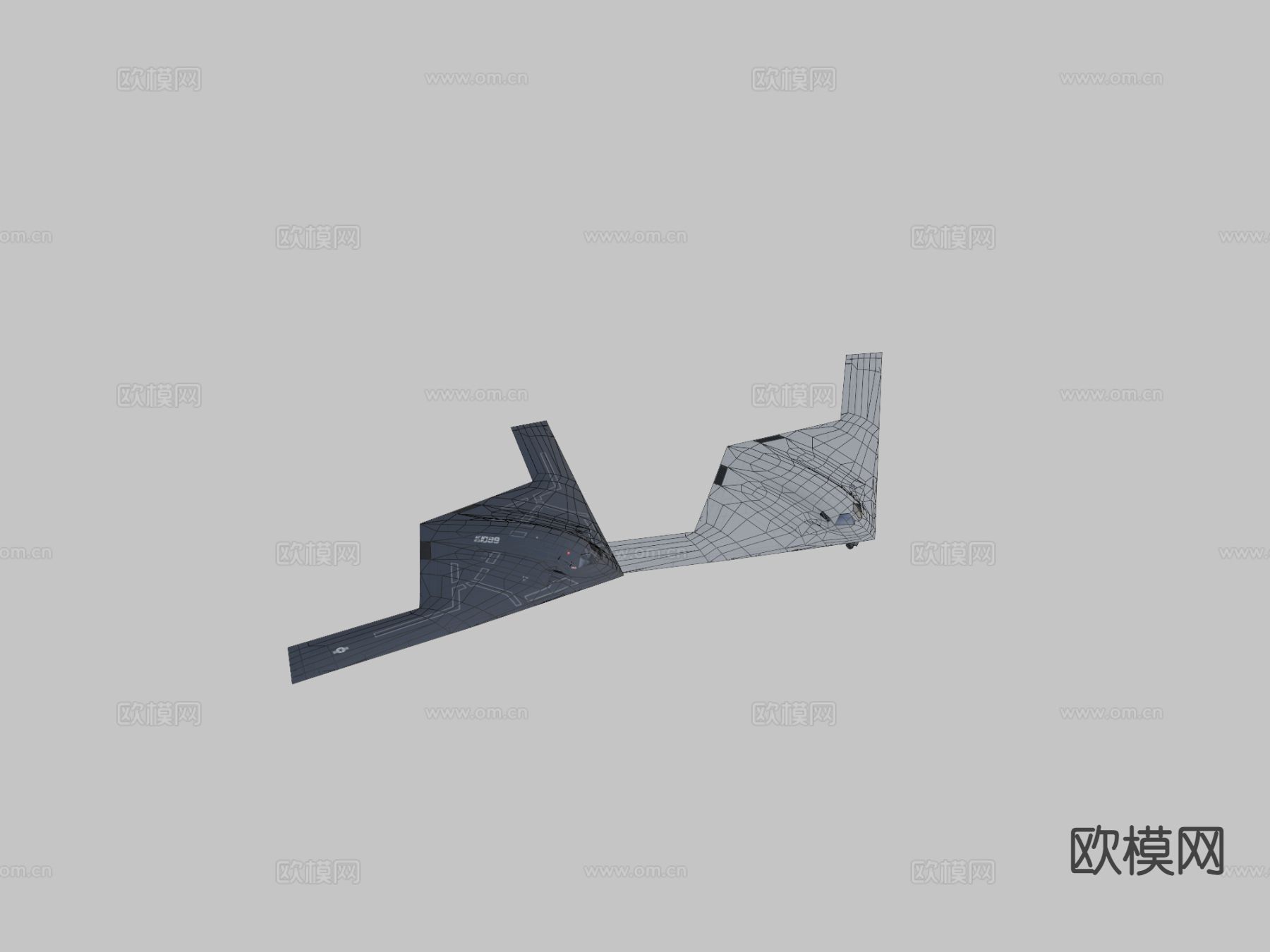掠夺者战斗机 轰炸机su模型下载（渲染图1）