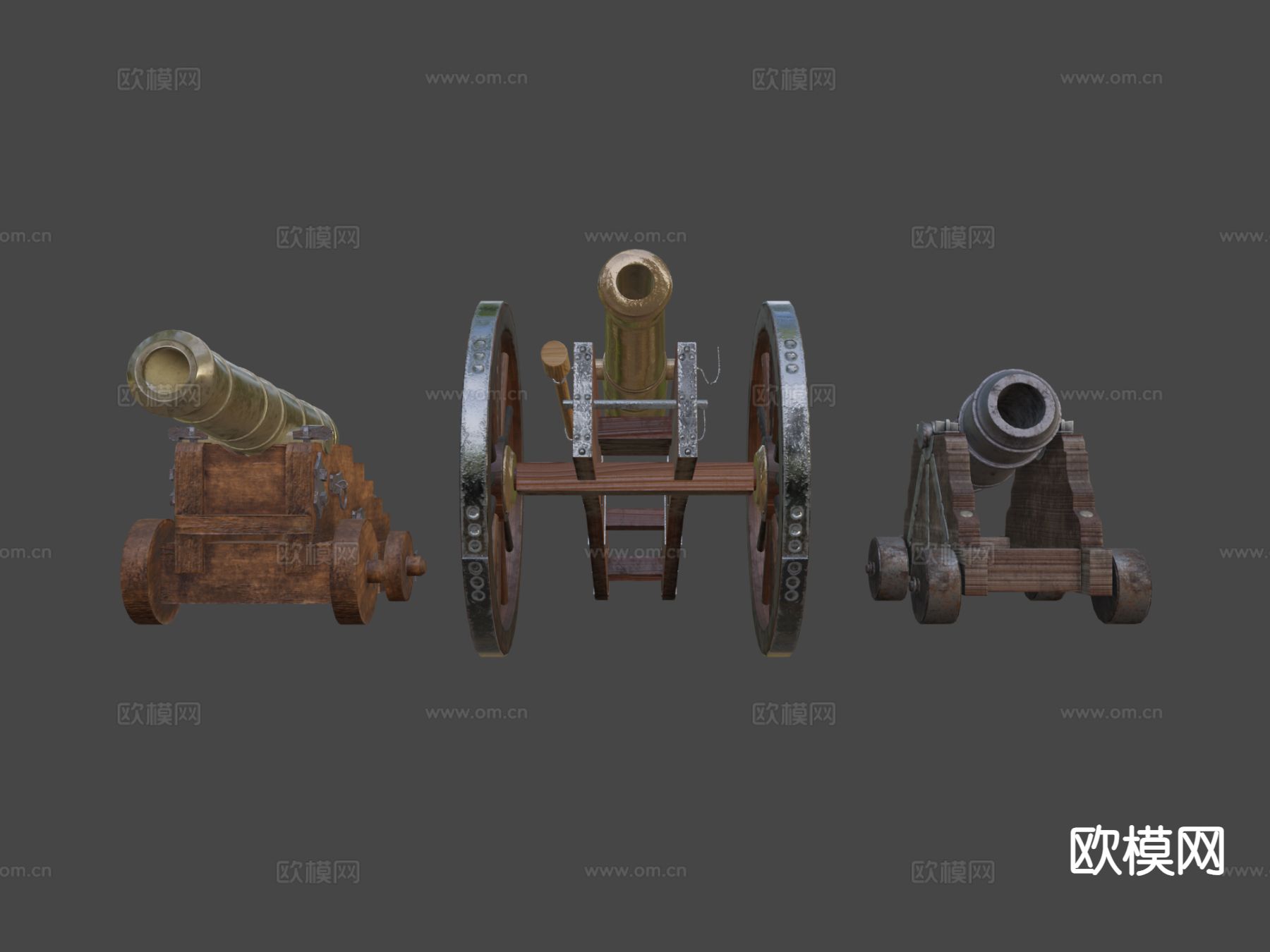 中世纪大炮包su模型下载（渲染图4）