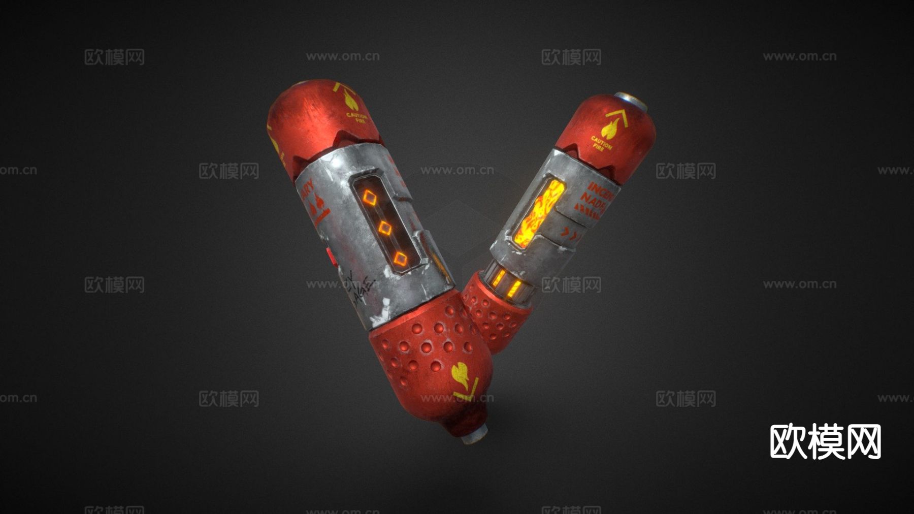 铝热剂手榴弹su模型下载（渲染图2）