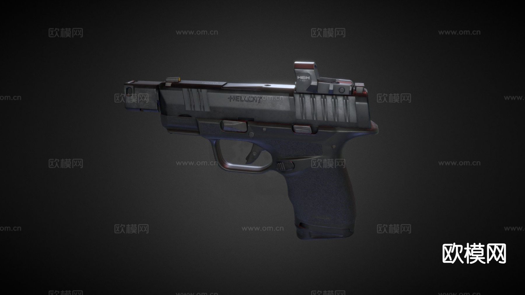 手枪 枪支 枪械su模型下载（渲染图2）