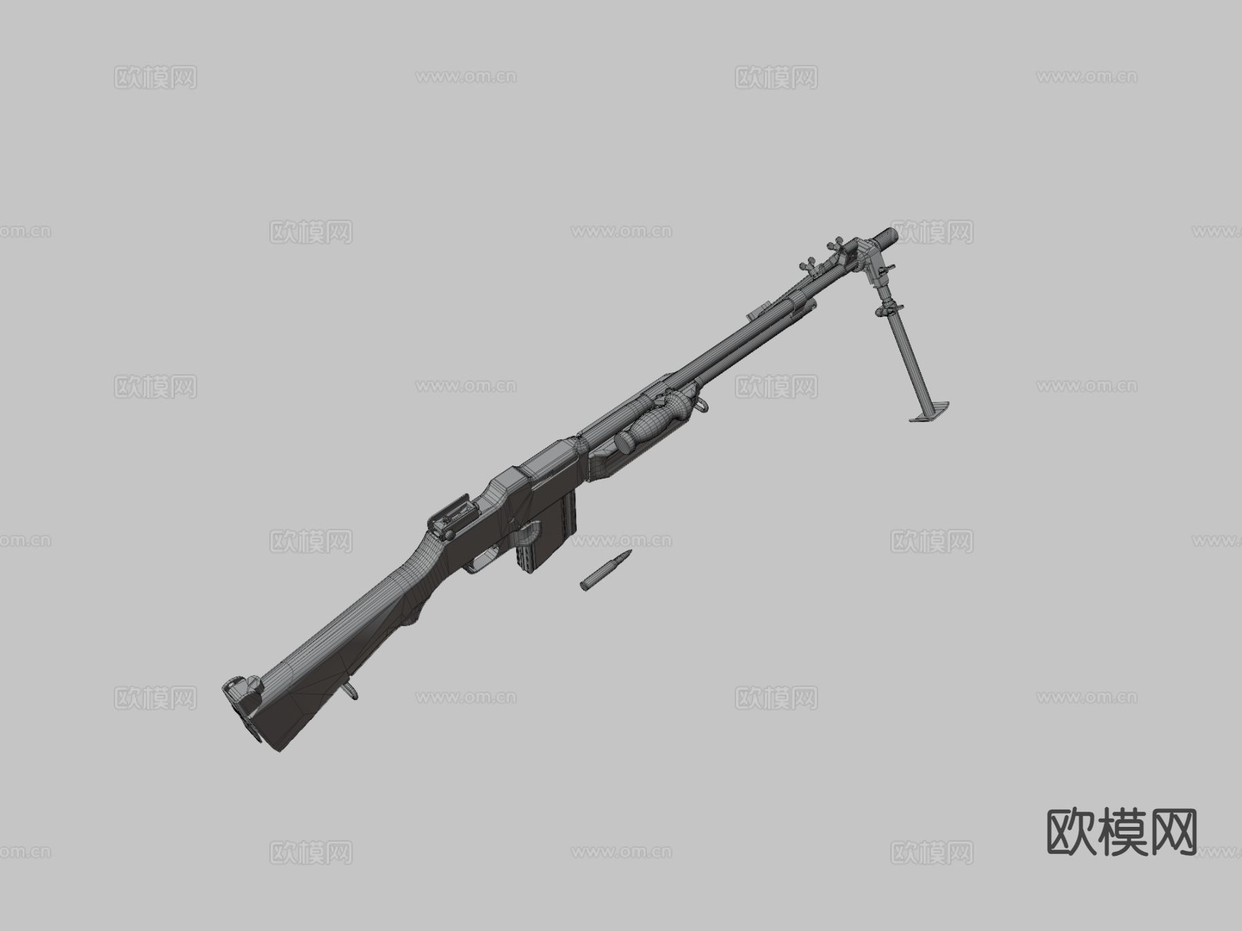 轻机枪 枪支 枪械su模型下载（渲染图3）