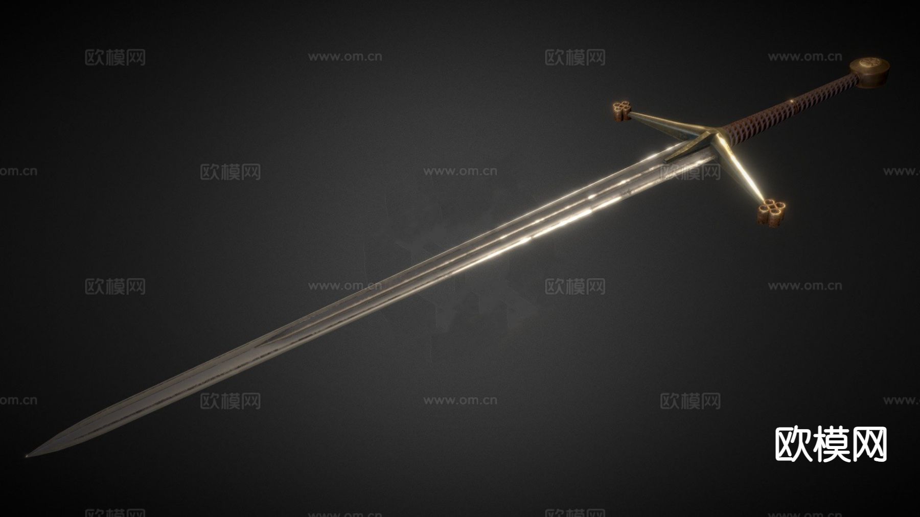 克雷莫剑 光剑 游戏道具su模型下载（渲染图2）
