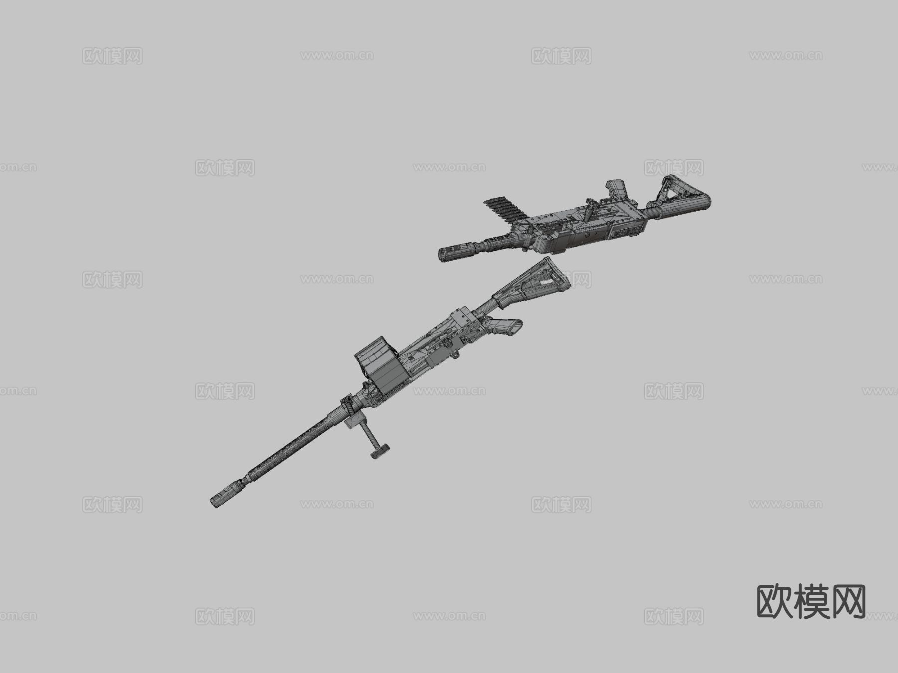 改装轻机枪 枪支 枪械su模型下载（渲染图3）