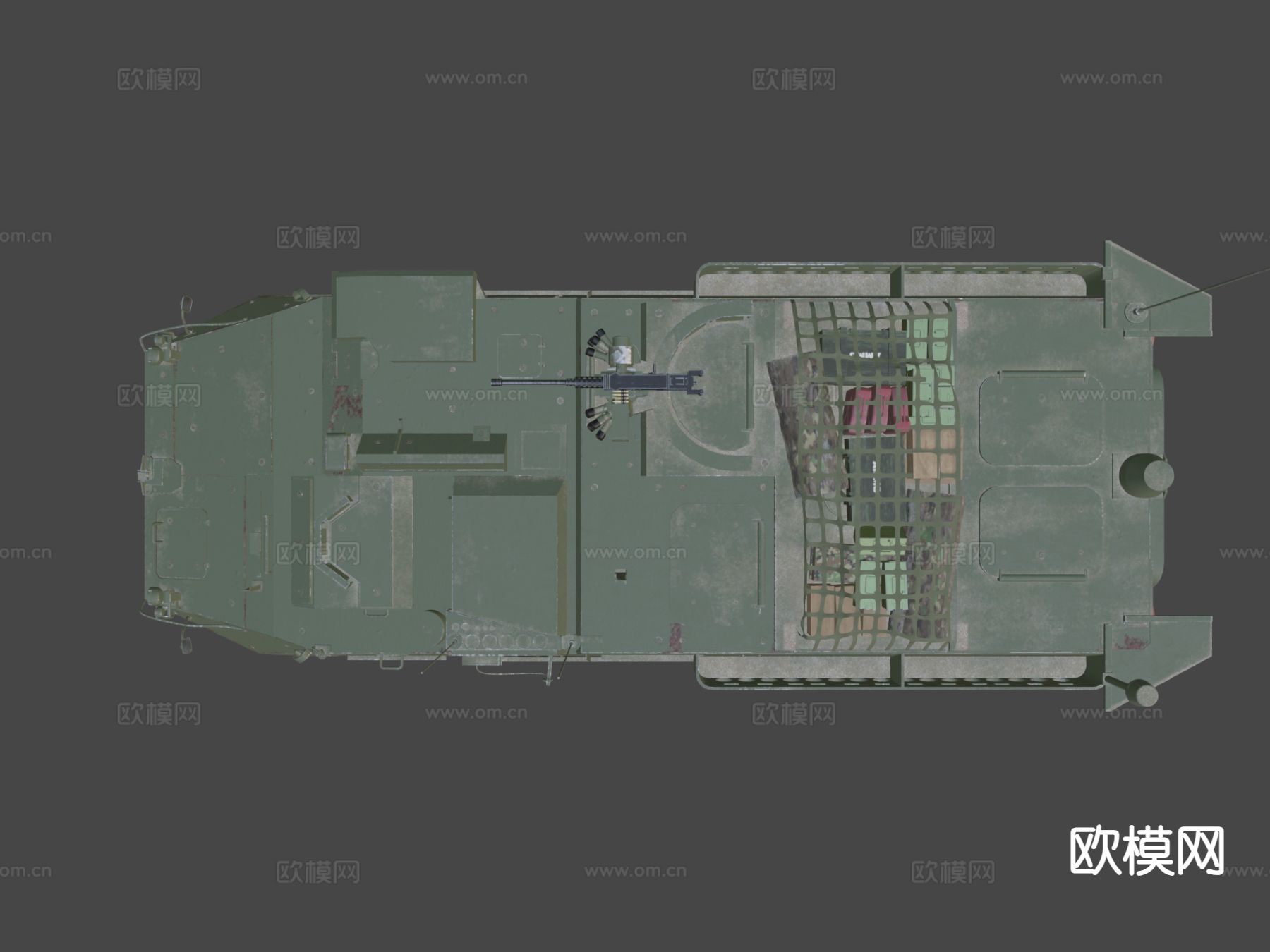 八轮装甲车 战斗车 炮车su模型下载（渲染图6）