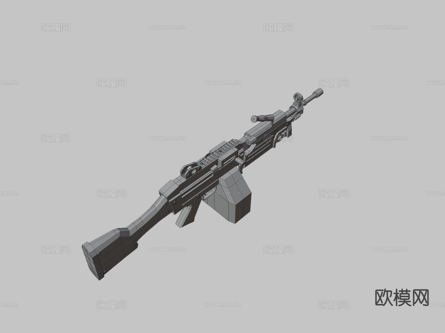 轻机枪su模型下载（渲染图1）