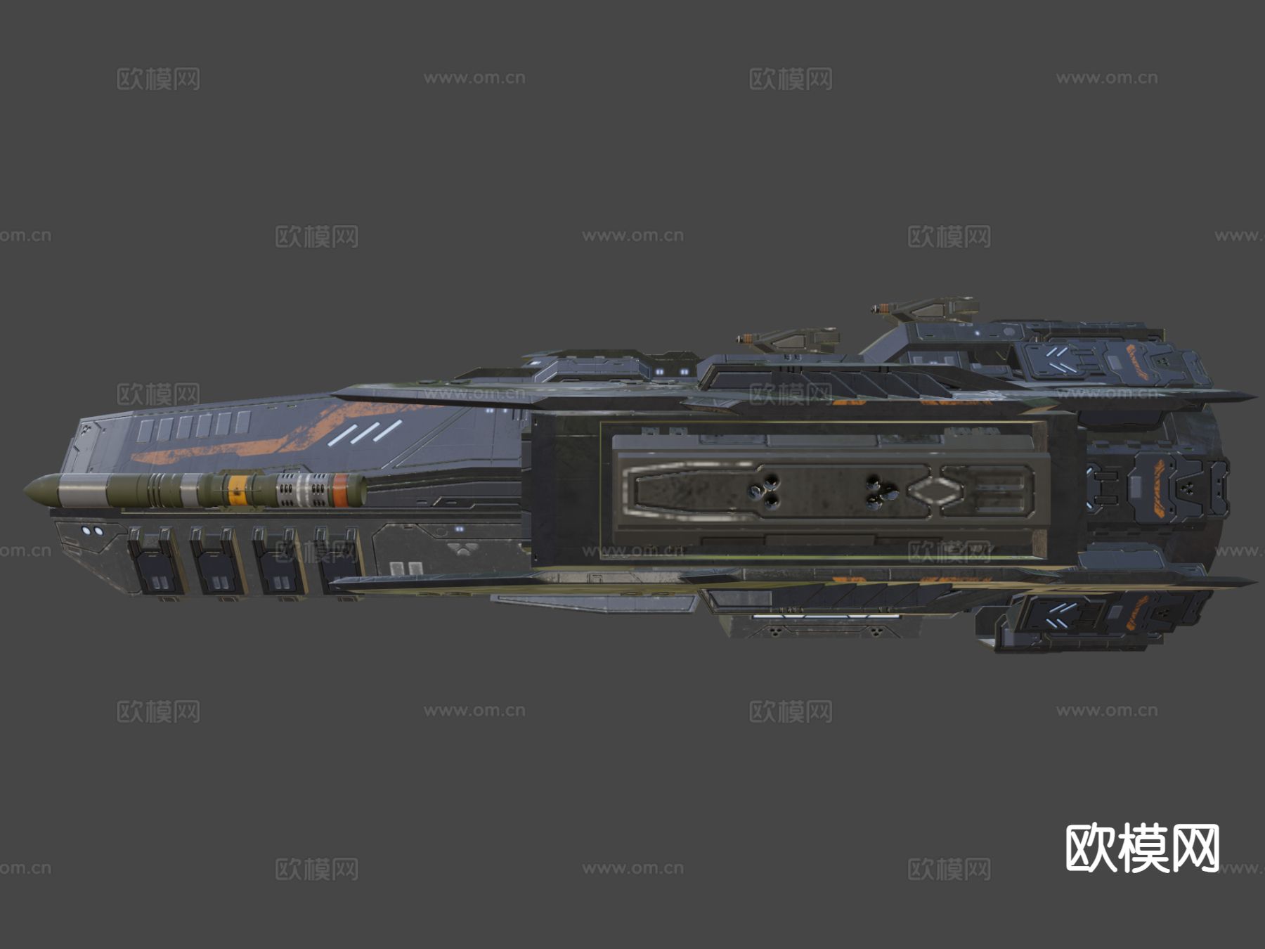 鱼雷护卫舰 宇宙飞船 飞行器su模型下载（渲染图6）