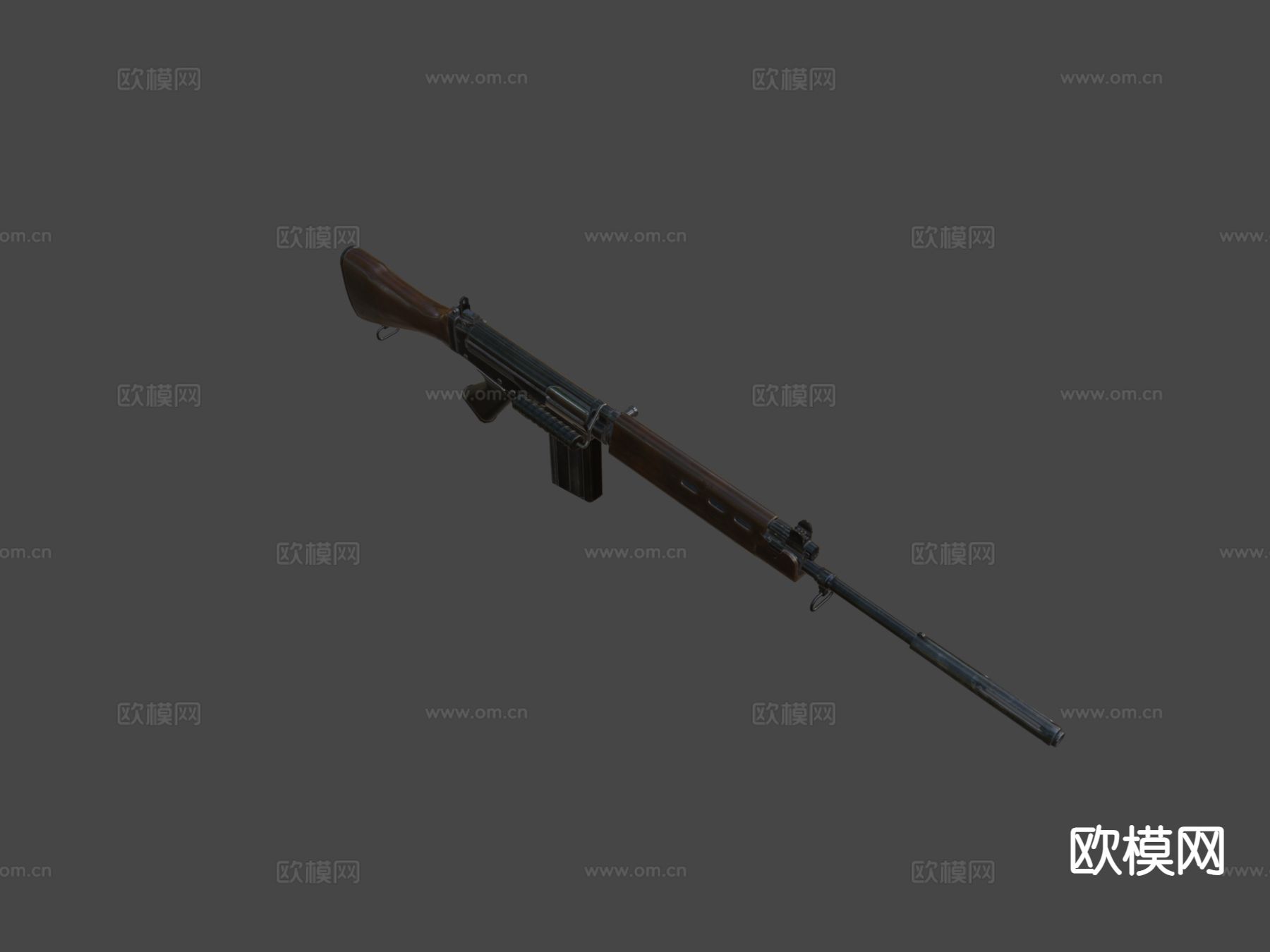 折叠式自动步枪su模型下载（渲染图6）