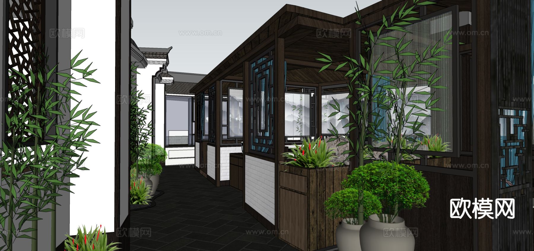 中餐厅 湘菜馆su模型下载（渲染图6）