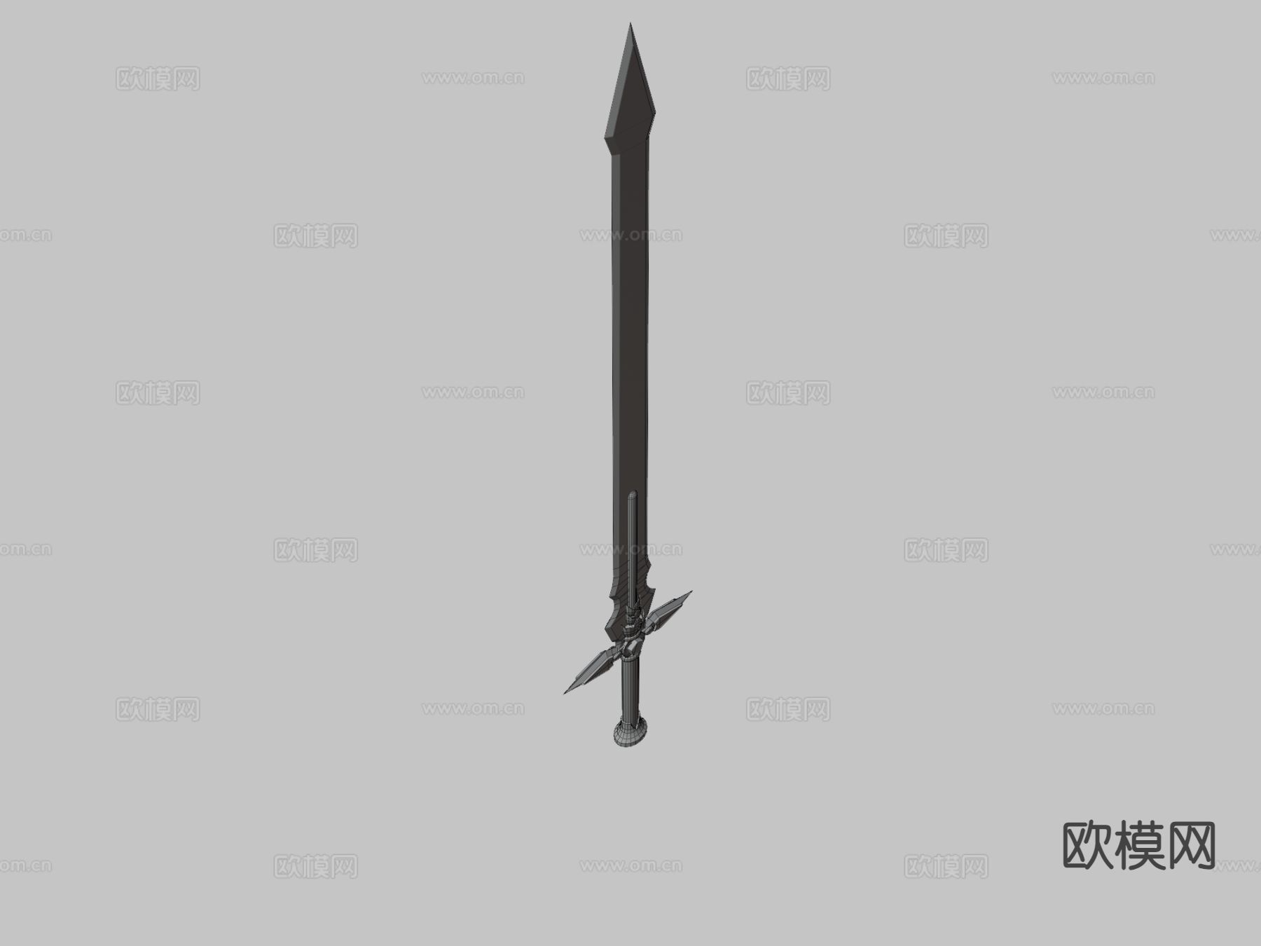 桐人的黑色回收者剑su模型下载（渲染图1）