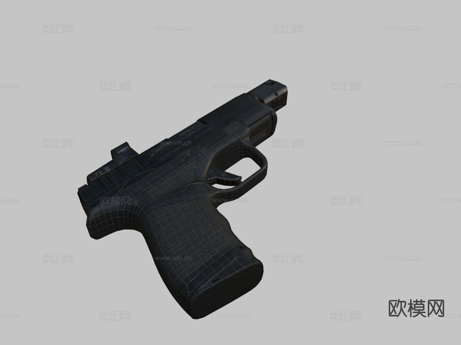 手枪 枪支 枪械su模型下载（渲染图1）