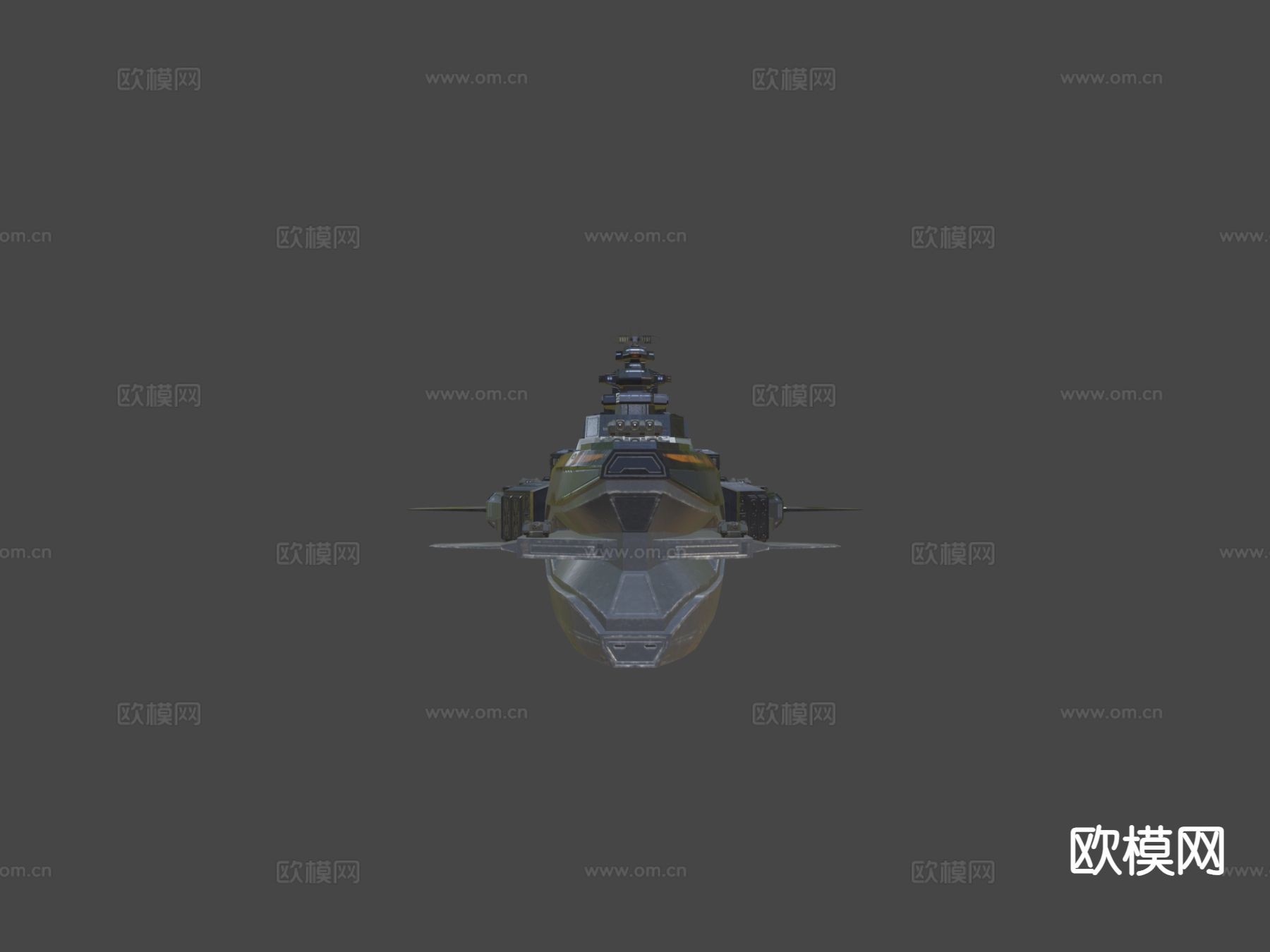 科幻重型巡洋舰su模型下载（渲染图6）