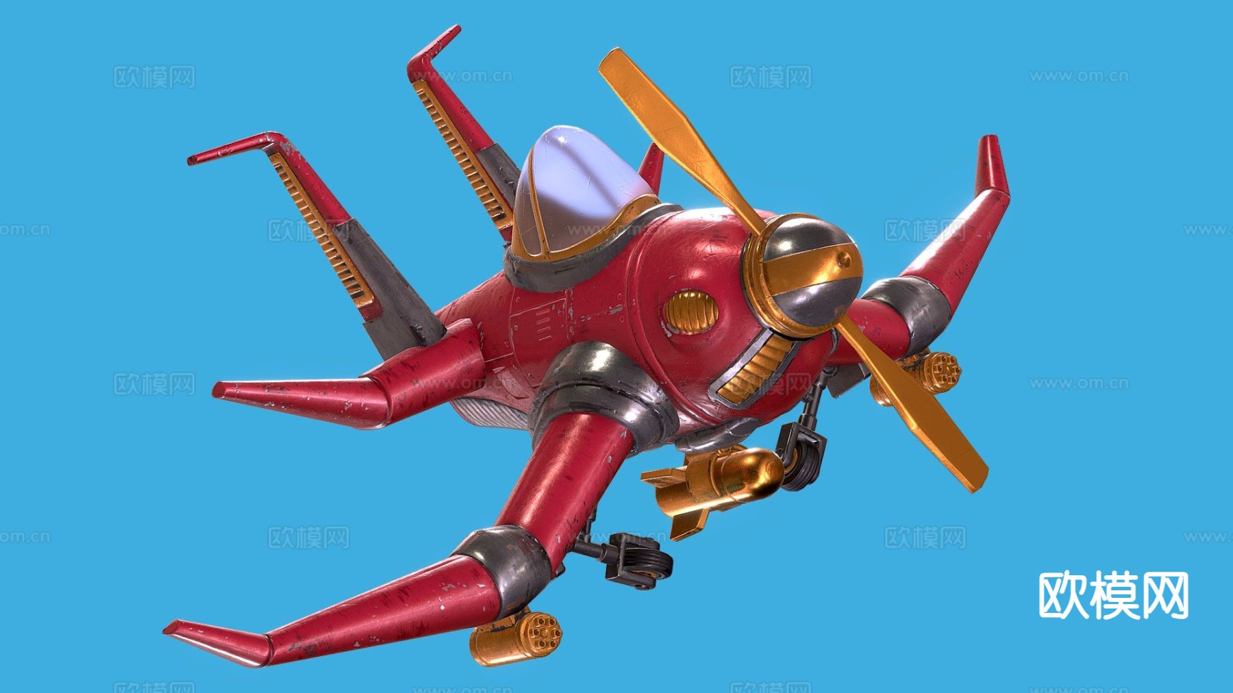 小轰炸机su模型下载（渲染图3）