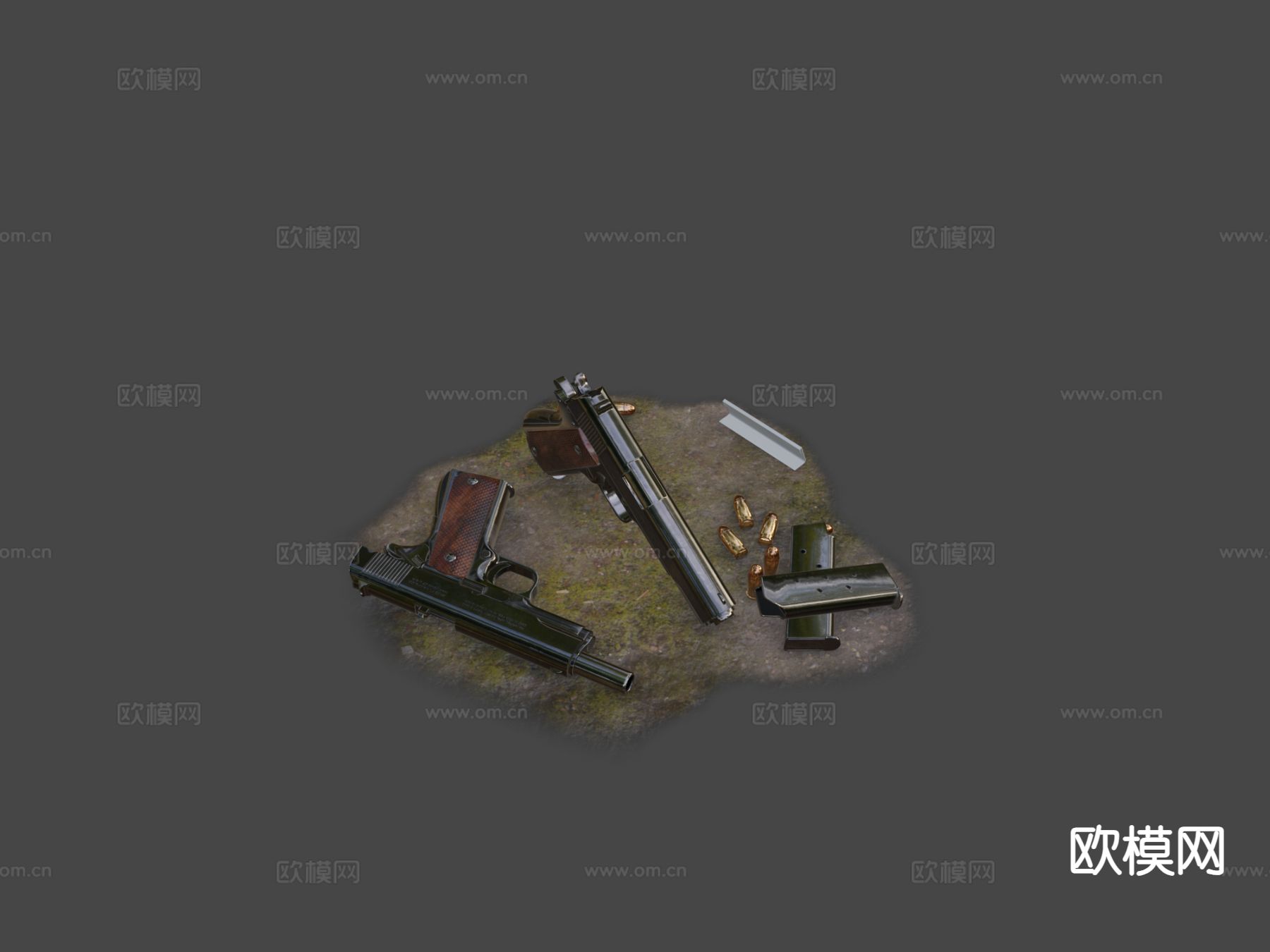 手枪 枪支 枪械su模型下载（渲染图4）