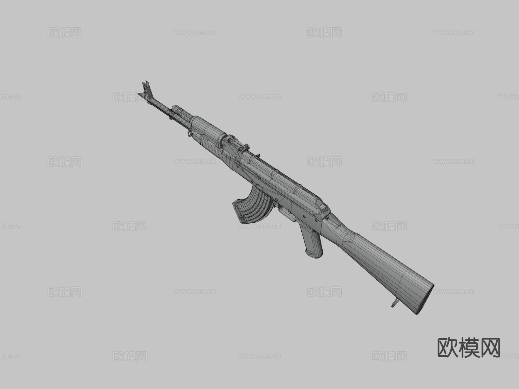 AK47步枪 枪支 枪械su模型下载（渲染图3）