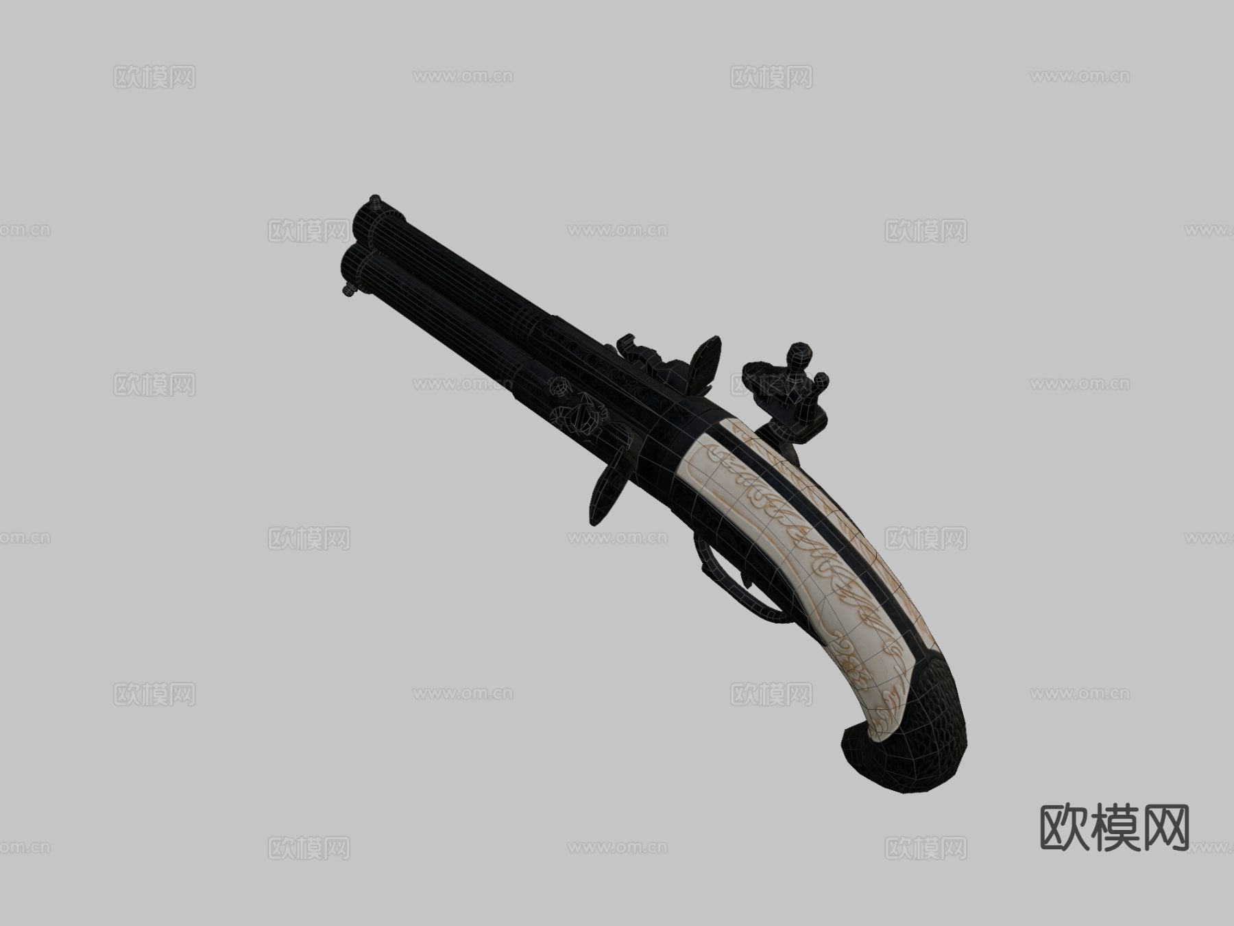 燧发枪su模型下载（渲染图1）