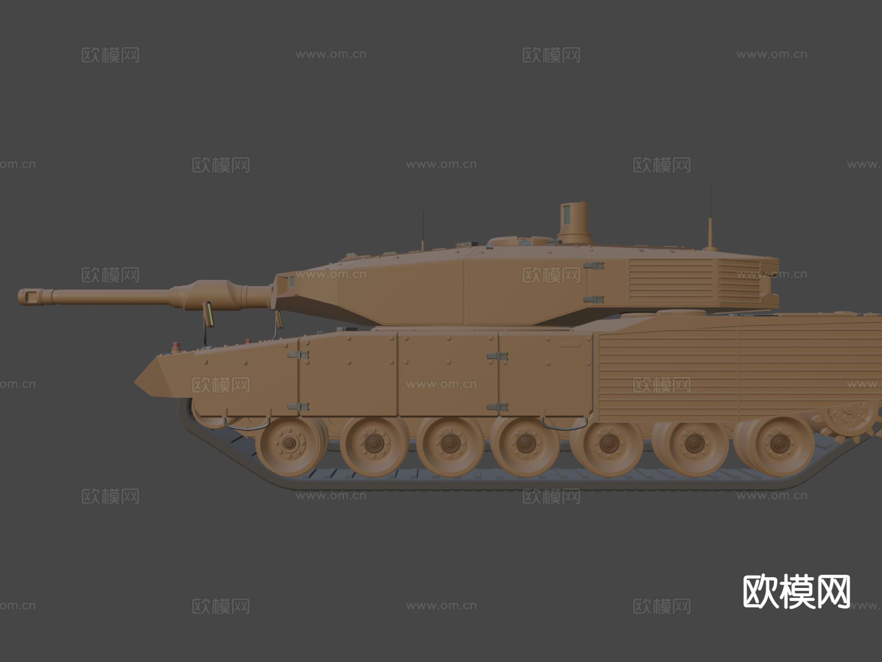 豹2A7坦克su模型下载（渲染图4）