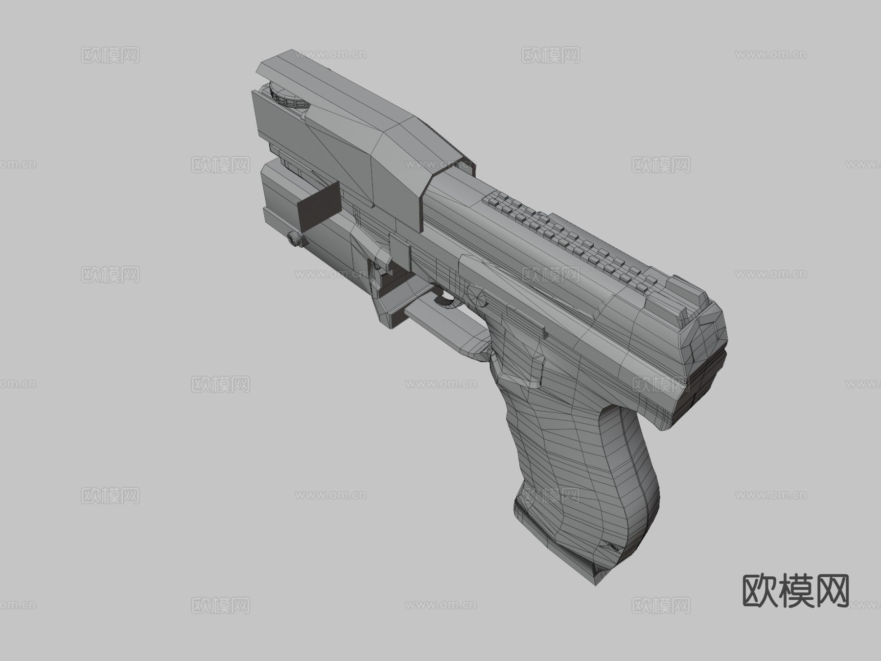 科幻手枪 枪支 枪械su模型下载（渲染图3）