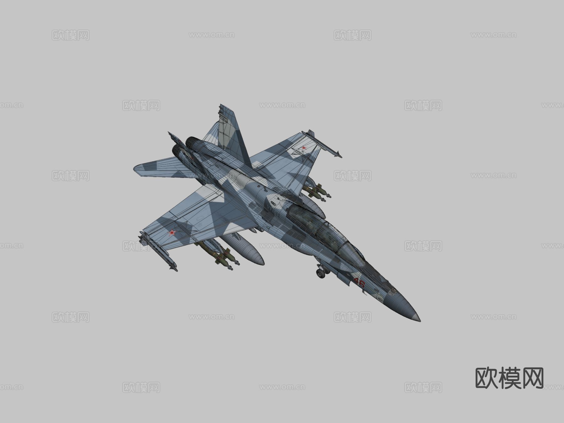 大黄蜂战斗机 轰炸机su模型下载（渲染图1）