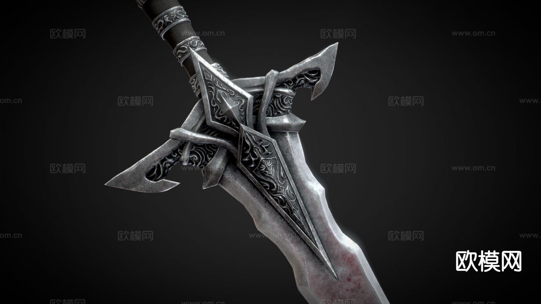 中世纪黑暗幻想武器su模型下载（渲染图2）