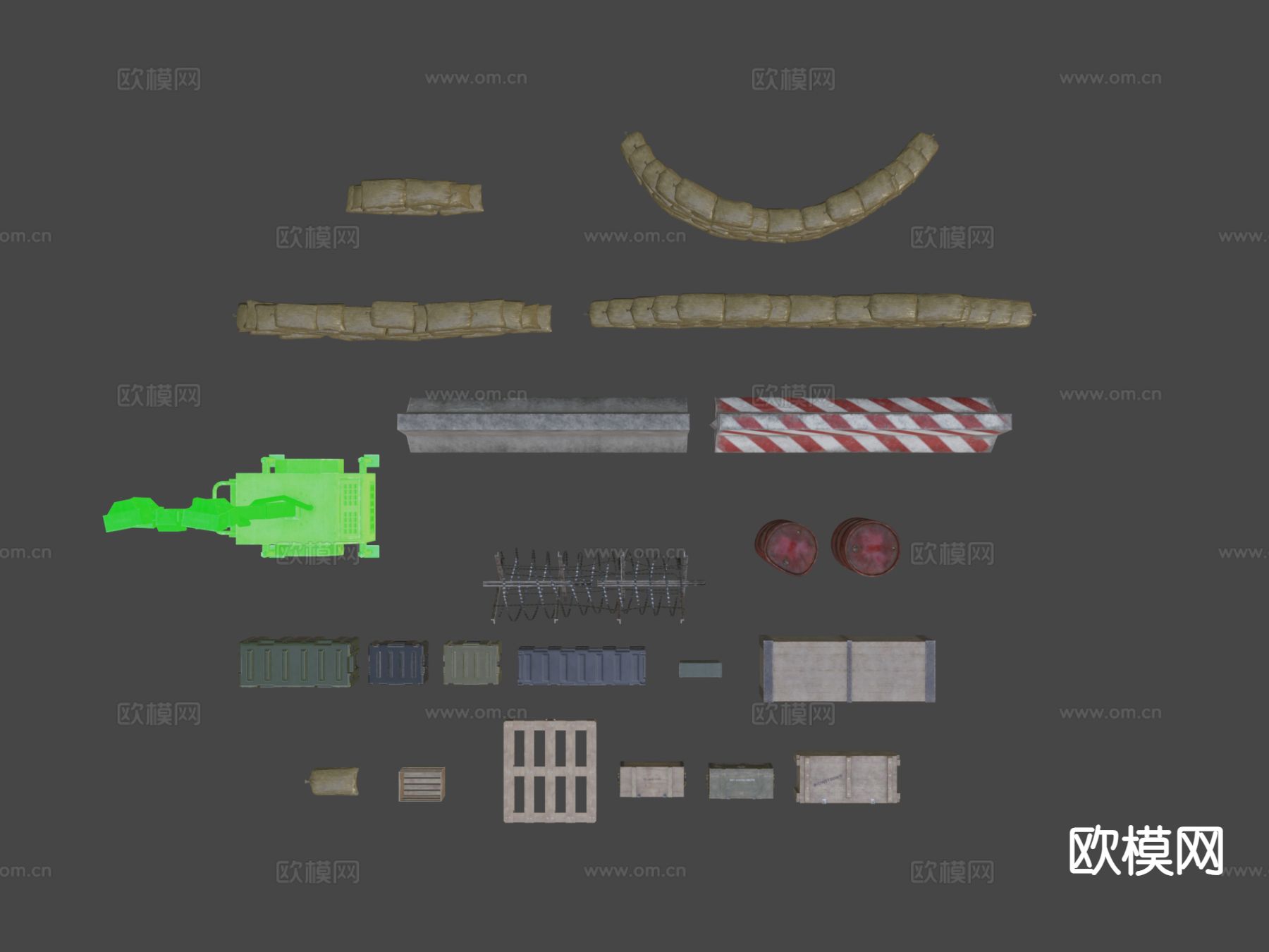 军事游戏资产包su模型下载（渲染图7）