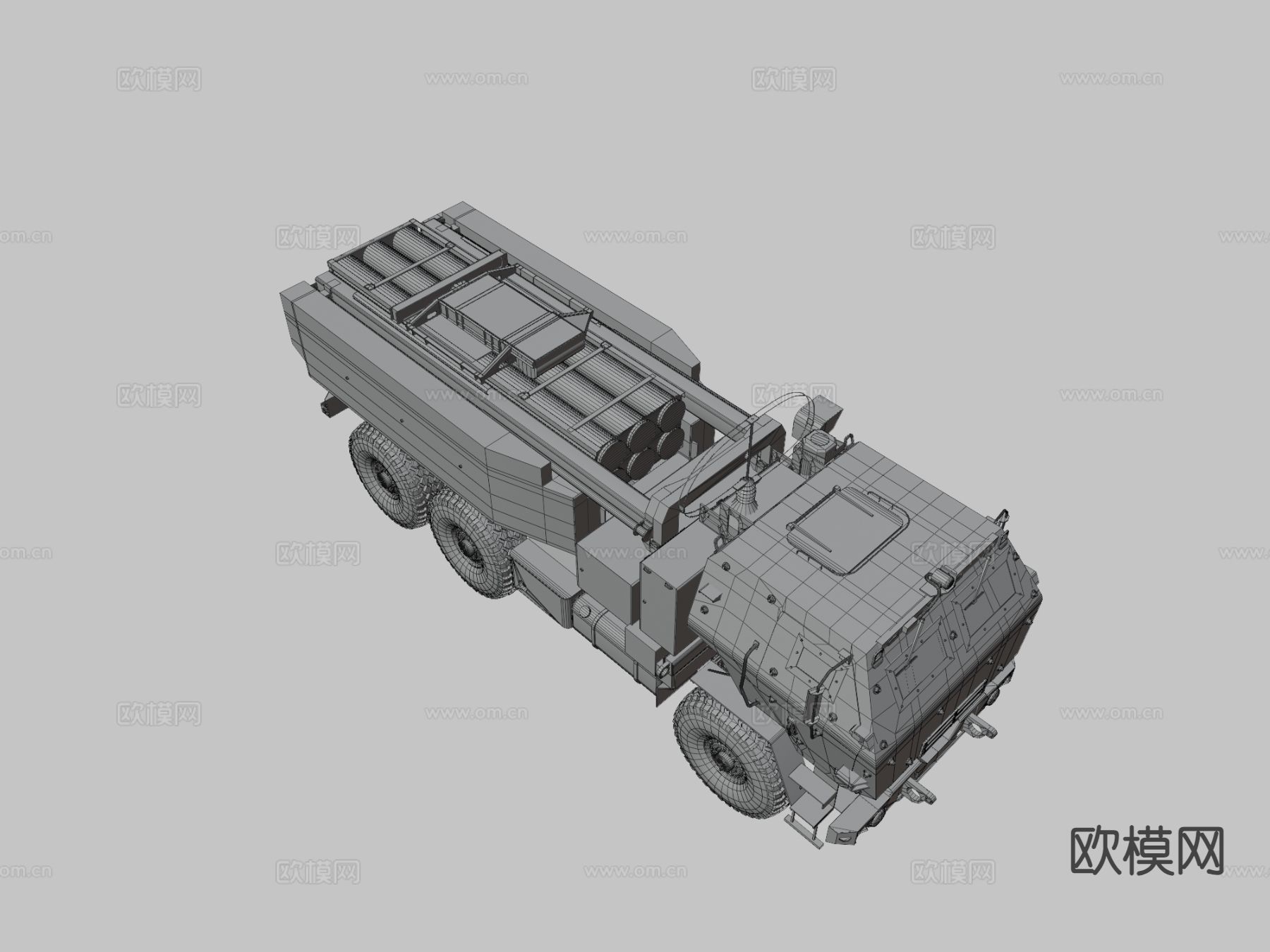 高机动性火箭炮车su模型下载（渲染图4）