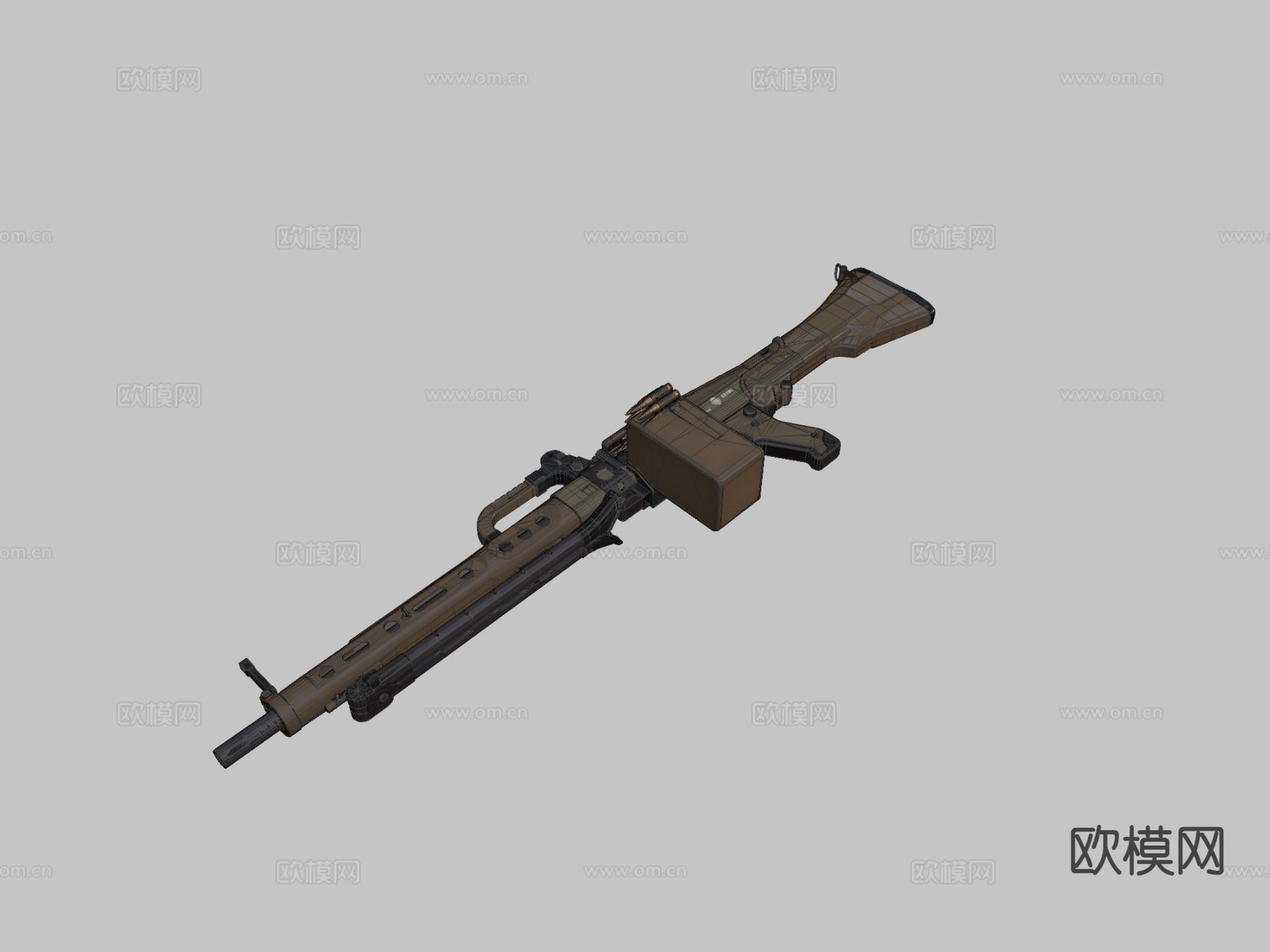 轻机枪su模型下载（渲染图1）