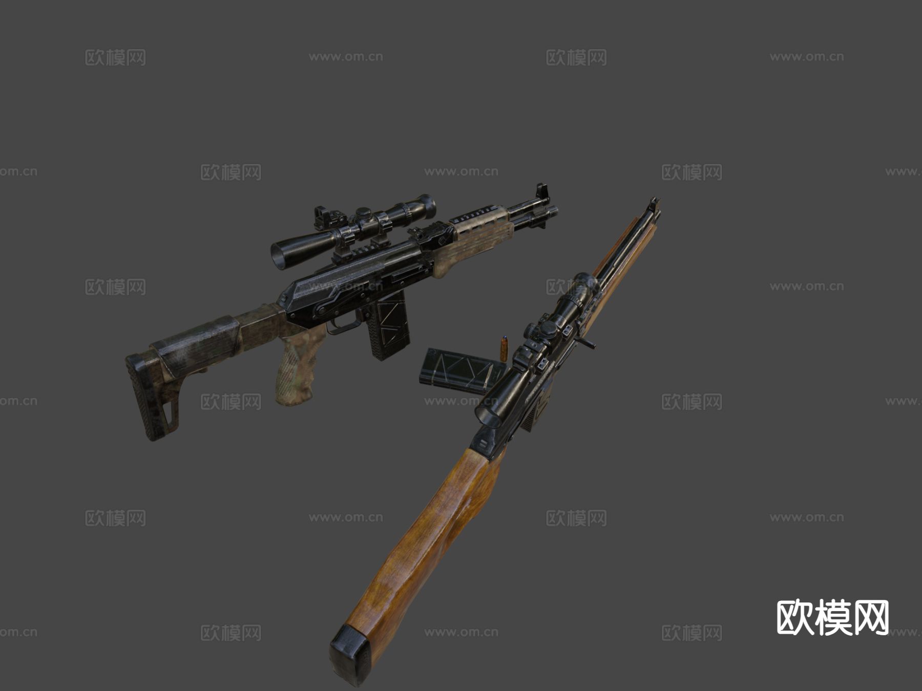 AK-47步枪su模型下载（渲染图5）