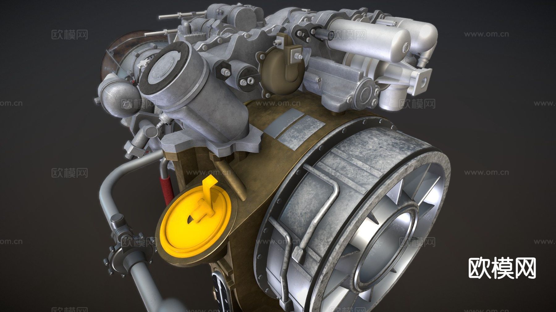 涡轴发动机 发电机su模型下载（渲染图2）