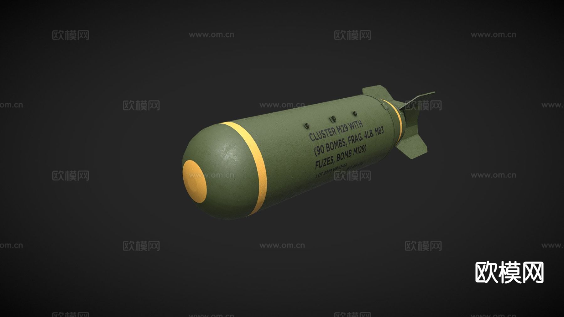 M29导弹 鱼雷su模型下载（渲染图2）