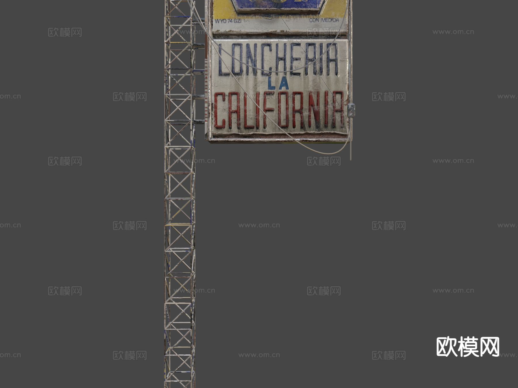 PBR 末日后标志 导视牌 标识牌su模型下载（渲染图5）