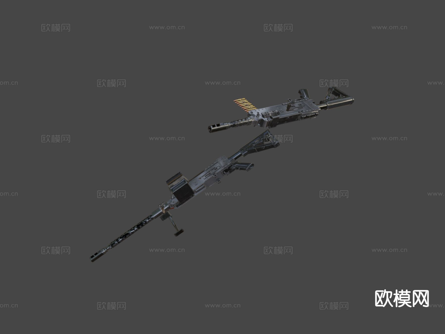 改装轻机枪 枪支 枪械su模型下载（渲染图4）