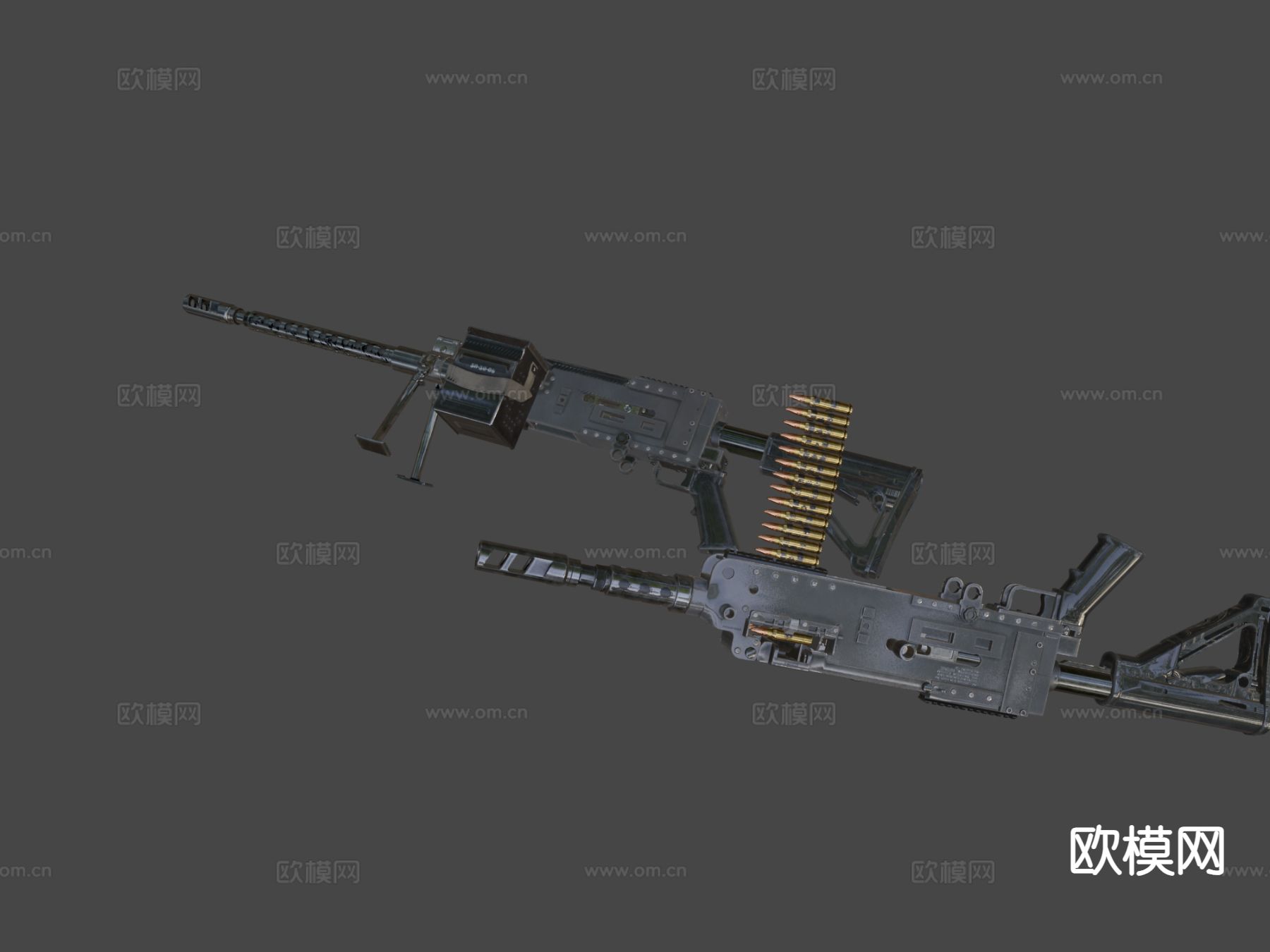 改装轻机枪 枪支 枪械su模型下载（渲染图6）